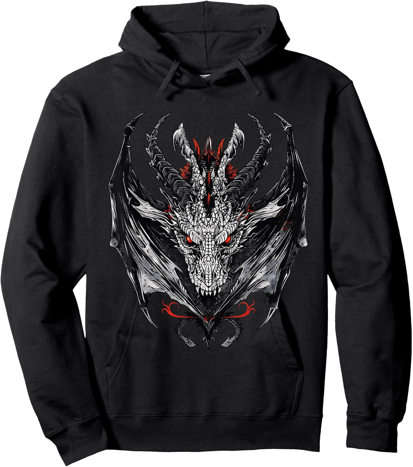 Dragon Head Fantasy Dragoncore Aesthetic Hoodie - Hoodie | Black