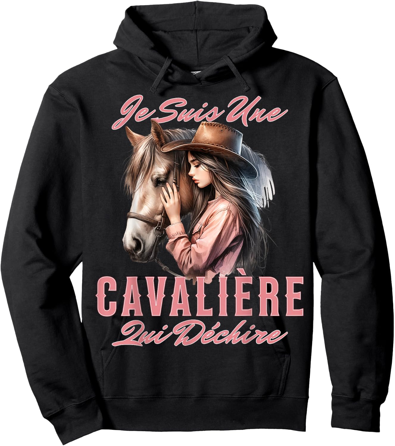 Girl Riding Horse Je Suis Une Rider Qui Déchire , Black, S Hoodie - Hoodie | Black