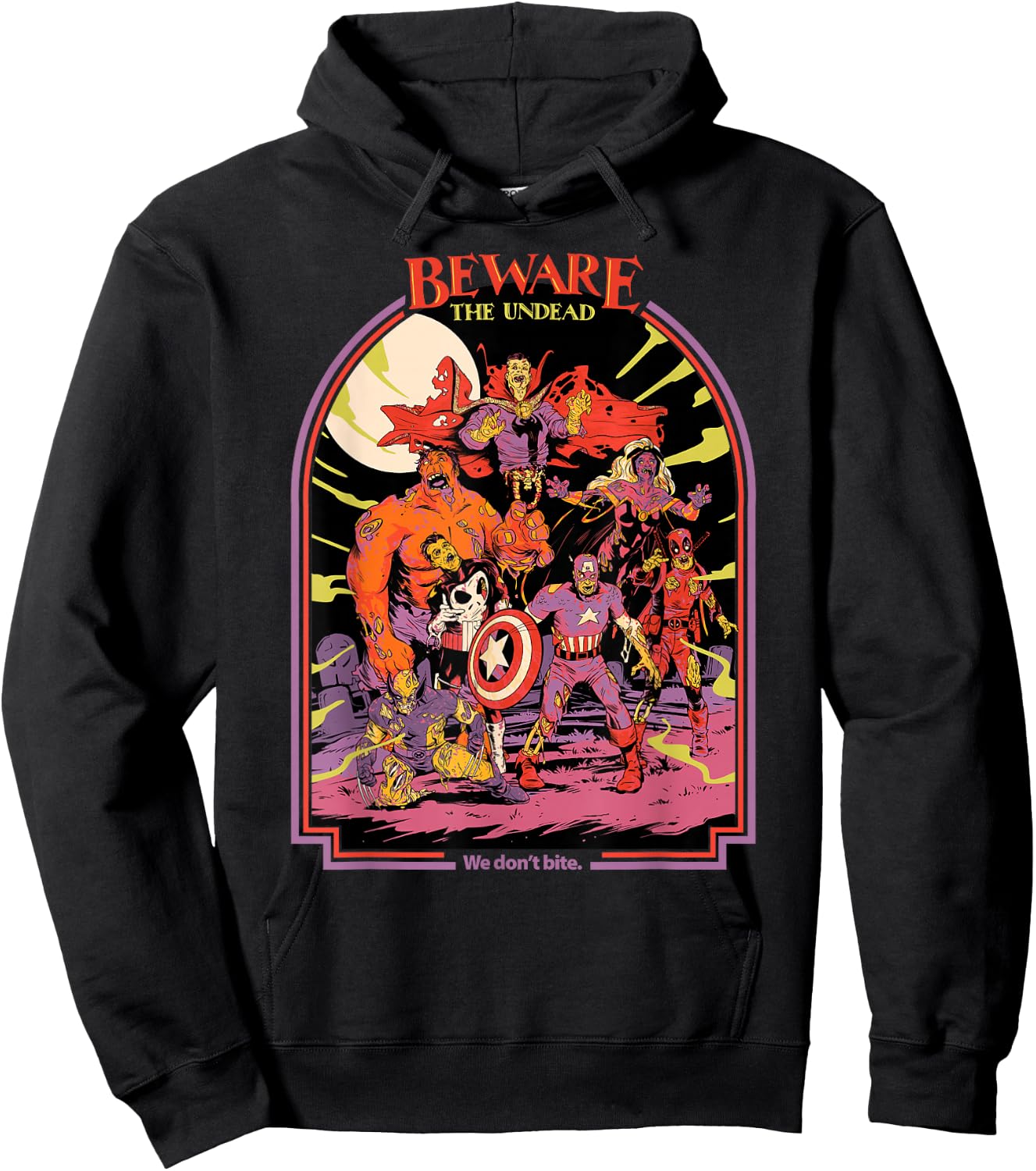 Marvel Zombies Beware The Undead We Don’t Bite Halloween Hoodie - Hoodie | Black