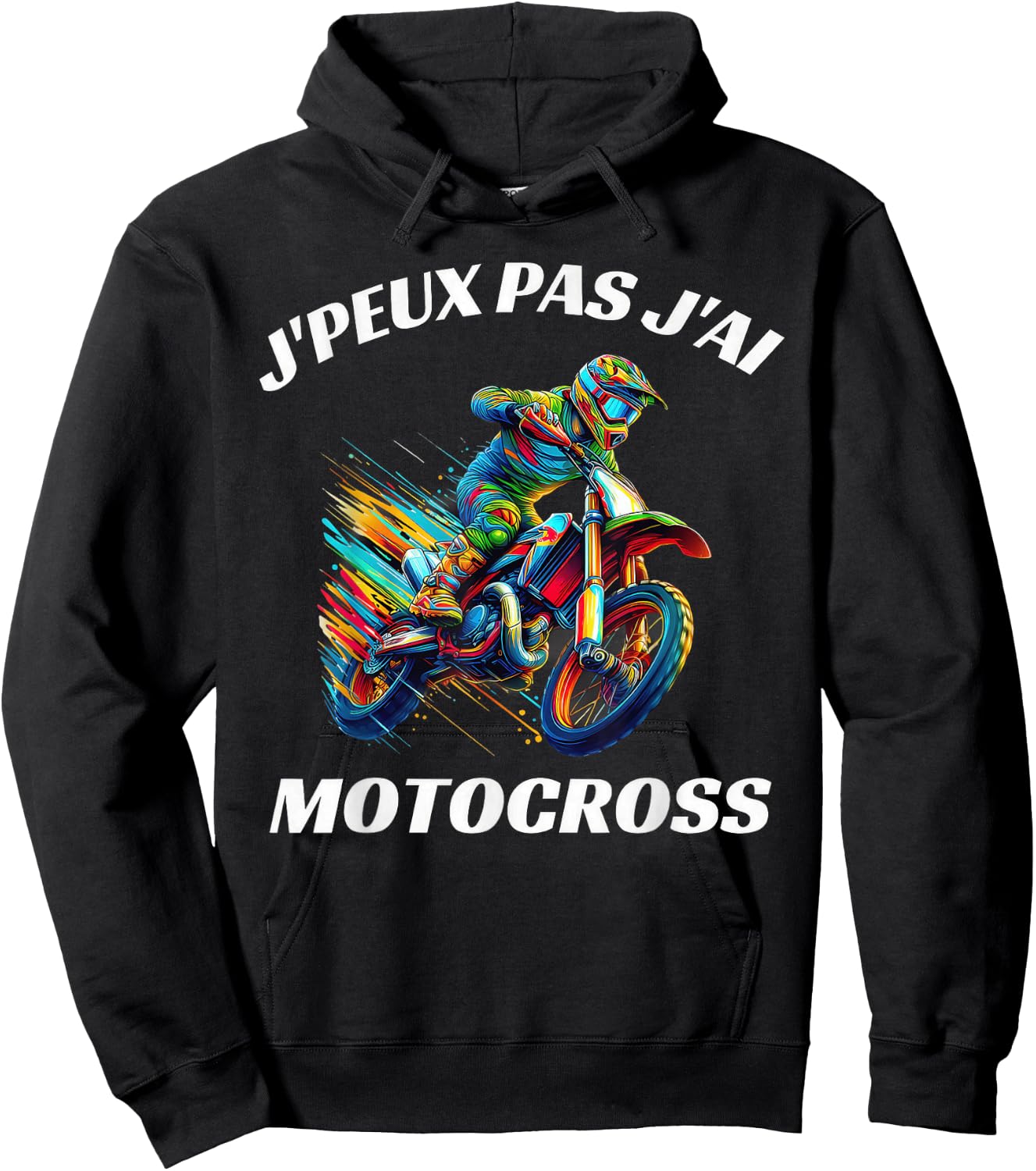 J'peux Pas J'Ai Motocross Funny Moto Cross , Black, S Hoodie - Hoodie | Black