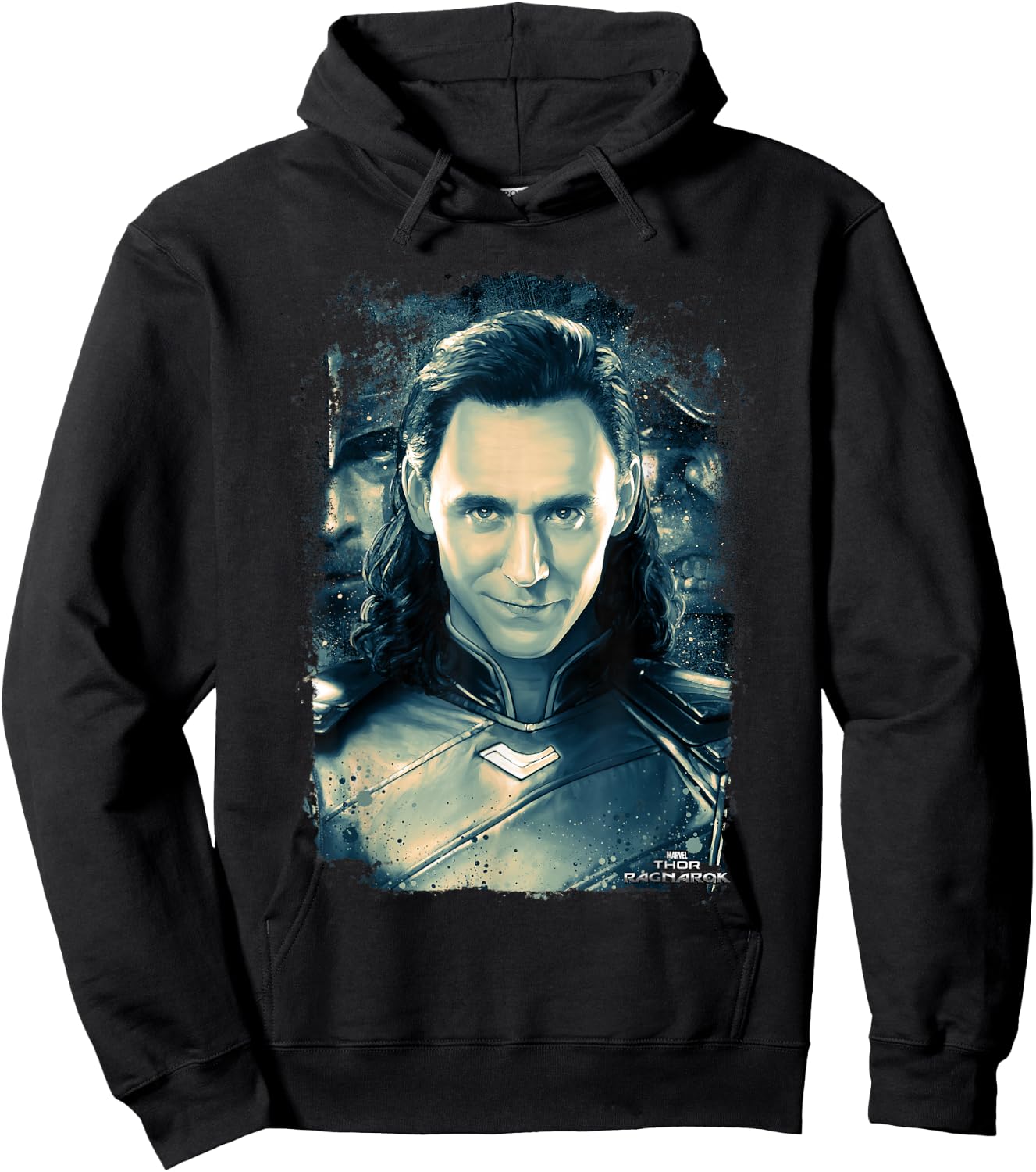 Marvel Thor Ragnarok Loki Distressed Portrait Hoodie - Hoodie | Black