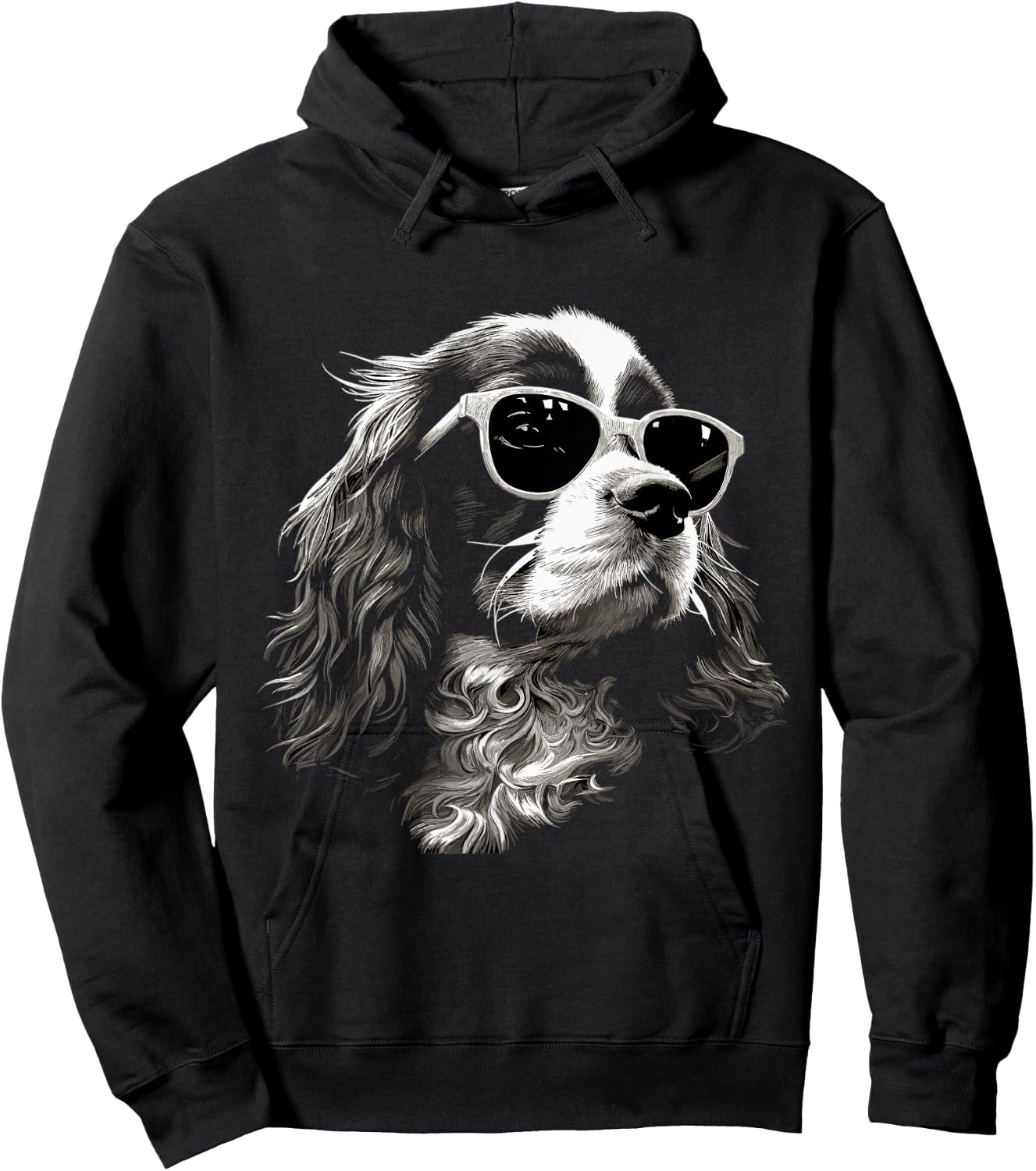 Funny Proud Cavalier King Charles Spaniel dog and sunglasses Men Women Kids Hoodie - Hoodie | Black