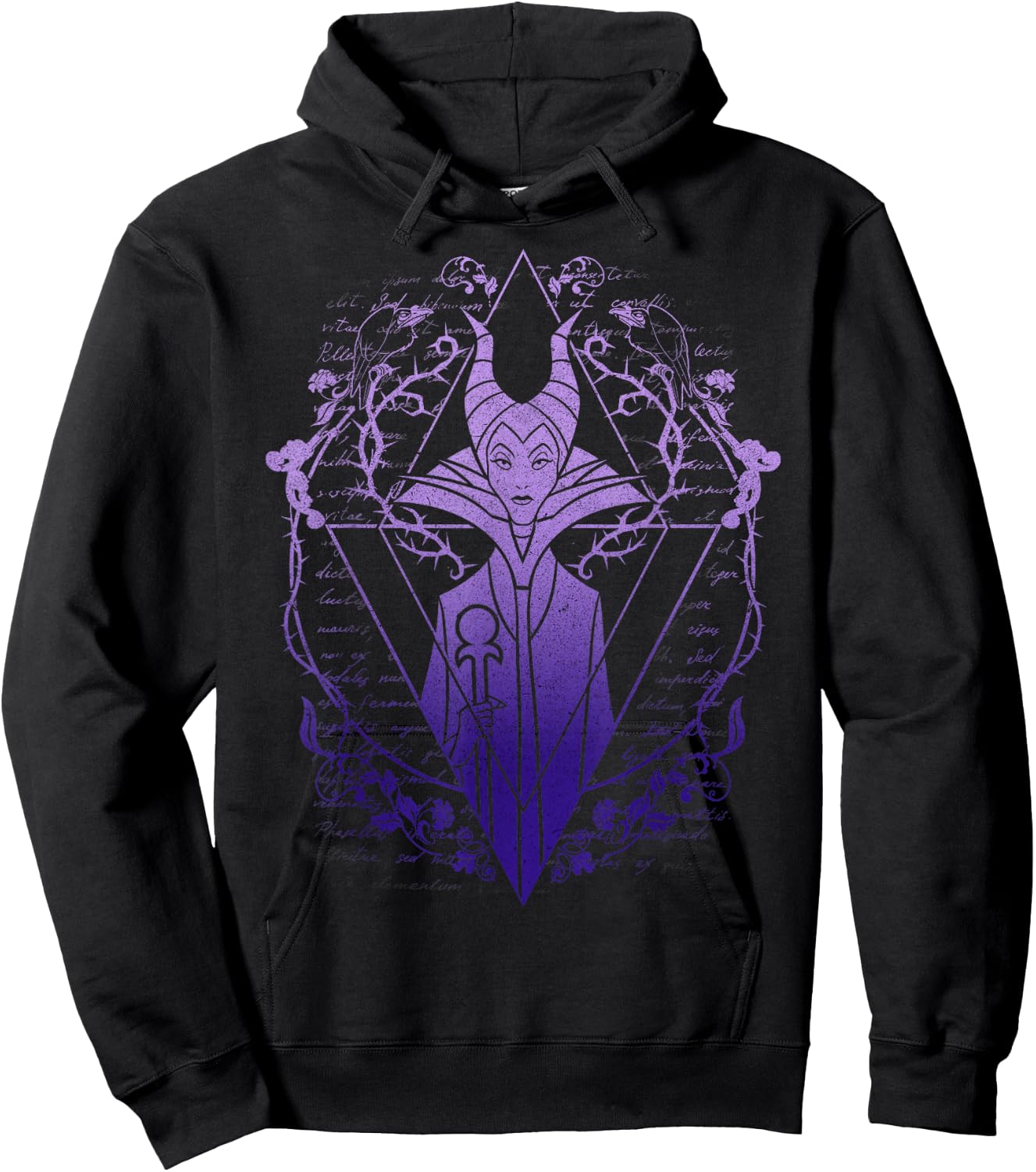 Disney Sleeping Beauty Maleficent Fade Triangle Hoodie - Hoodie | Black