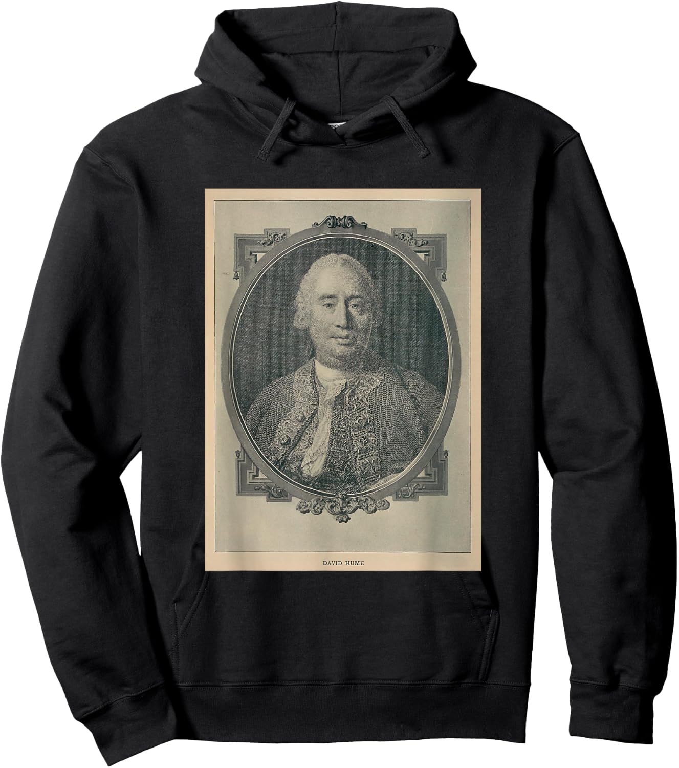 Old David Hume Illustrative Portrait Hoodie - Hoodie | Black