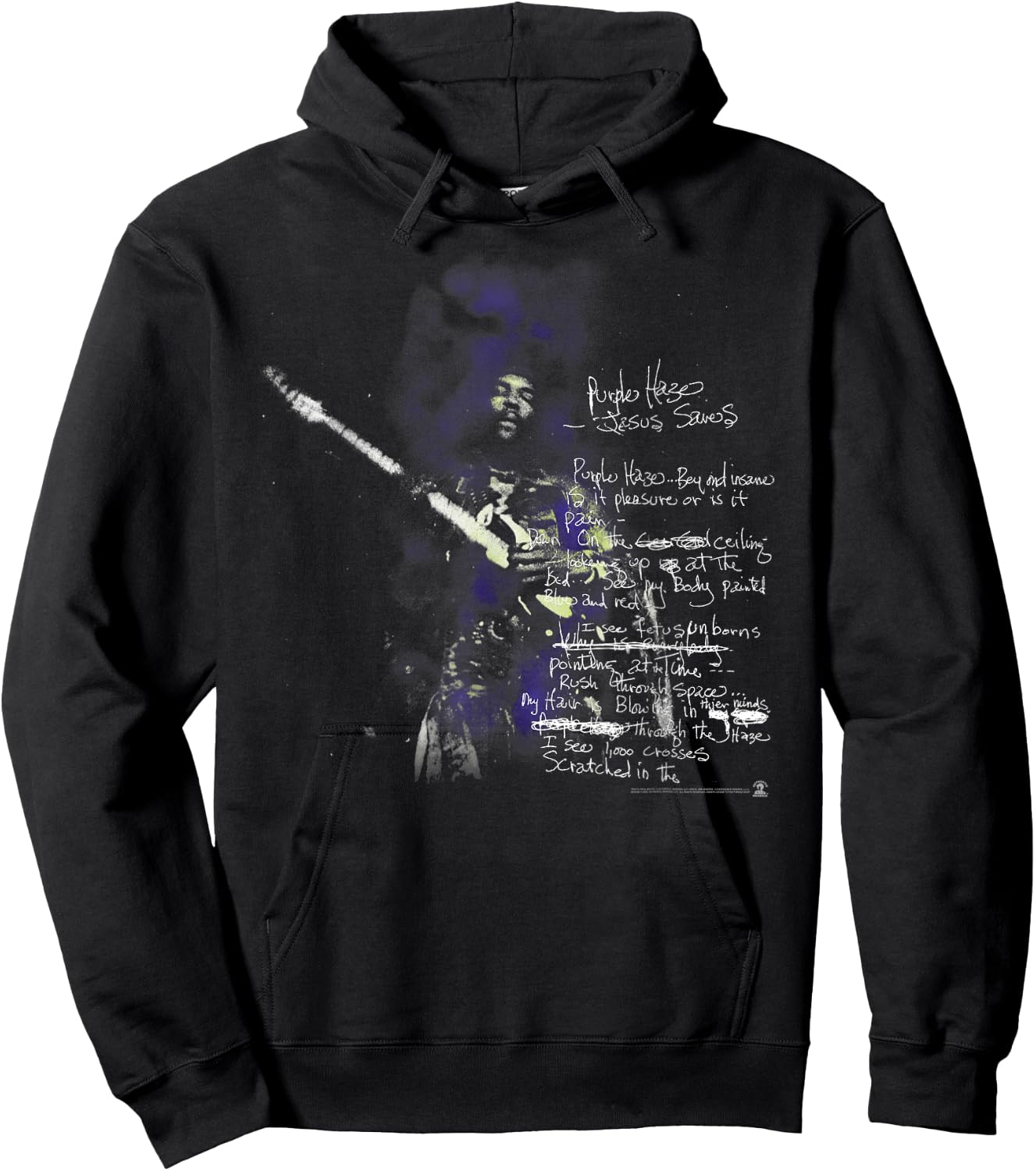 Jimi Hendrix Lyrics Hoodie - Hoodie | Black