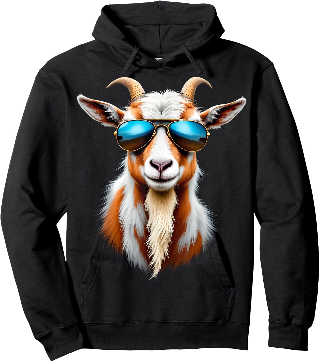 Cool Goat Sunglasses Funny Farm Hoodie - Hoodie | Black