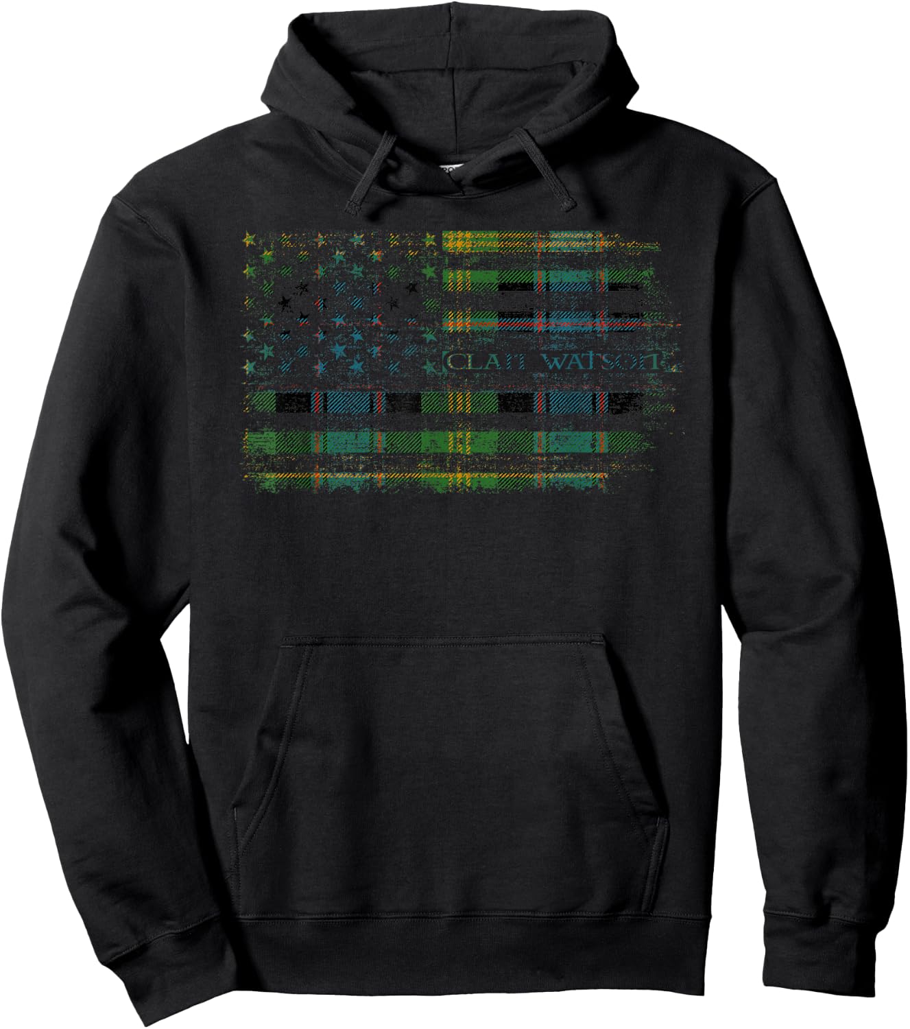 Clan Watson Scottish tartan US flag kilt Scotland Hoodie - Hoodie | Black
