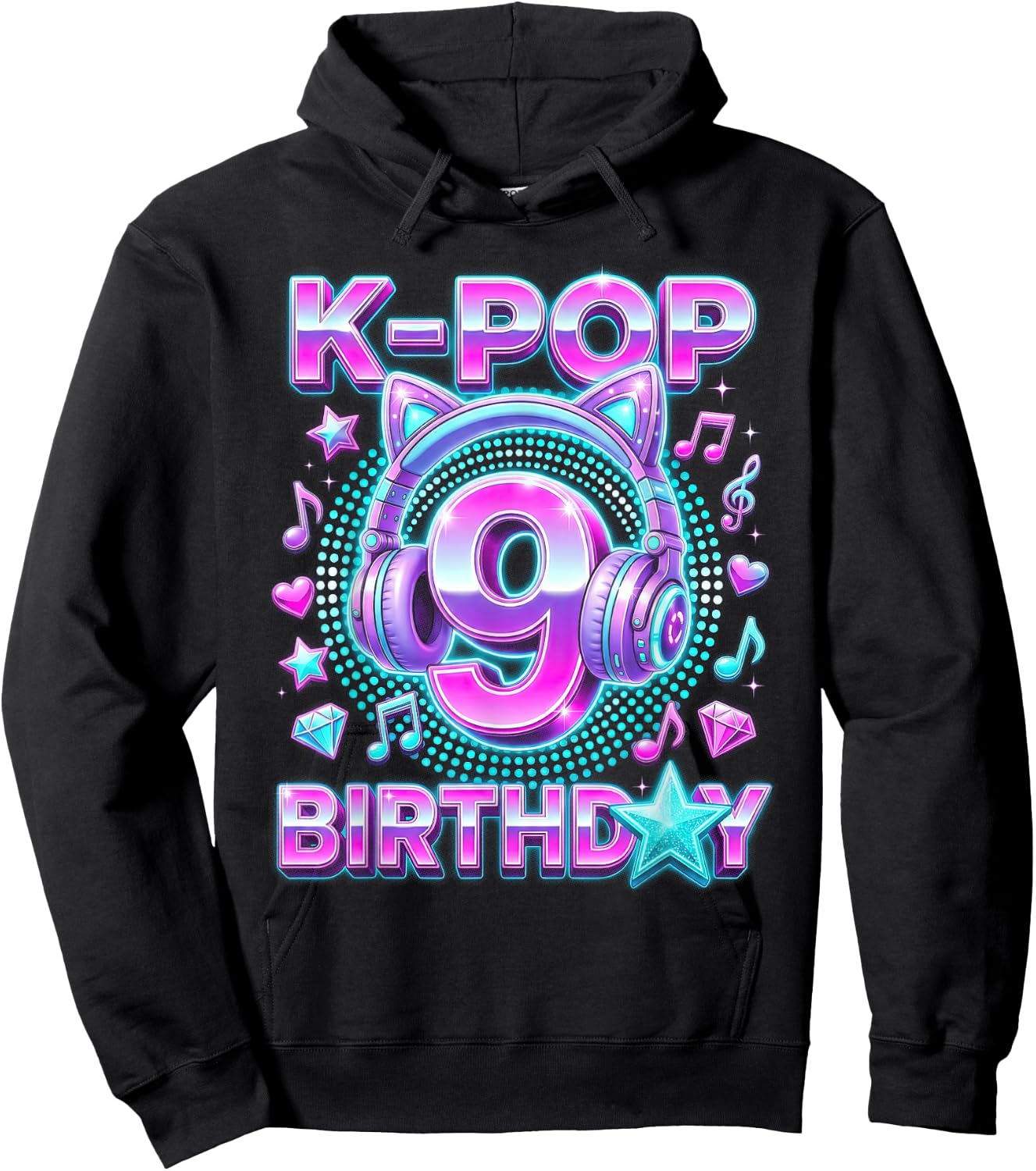 K-Pop 9. Geburtstag Mädchen 9 Jahre alt koreanische Musik Hoodie - Hoodie | Black