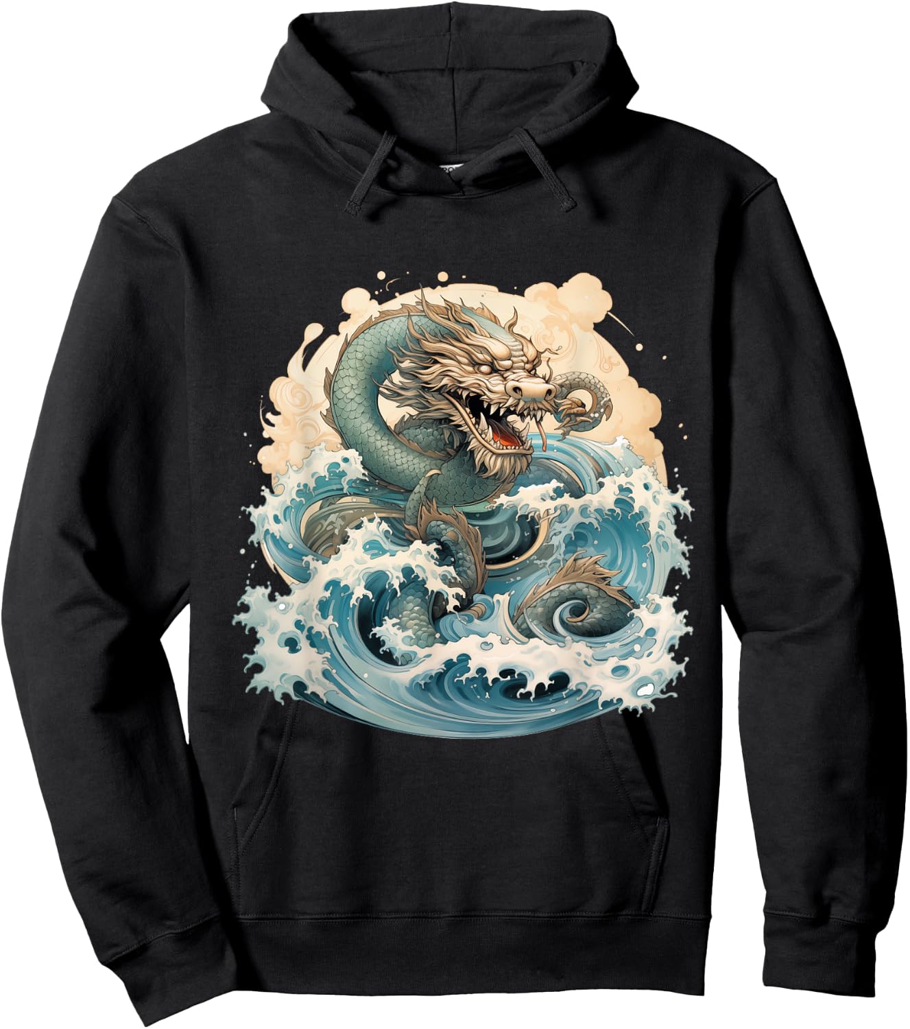 Astrological Dancing Lunar Water Dragon Hoodie - Hoodie | Black
