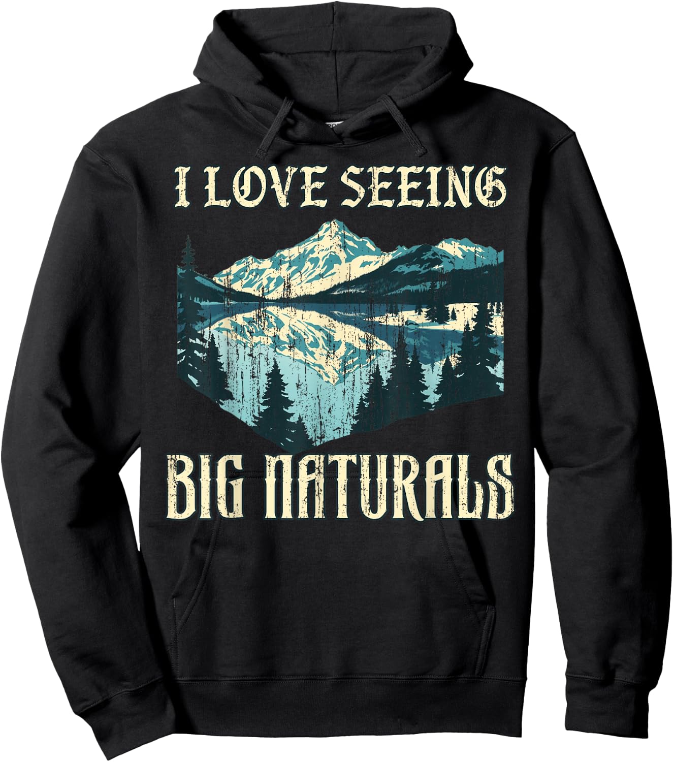 I Love Seeing Big Naturals Vintage Hoodie - Hoodie | Black