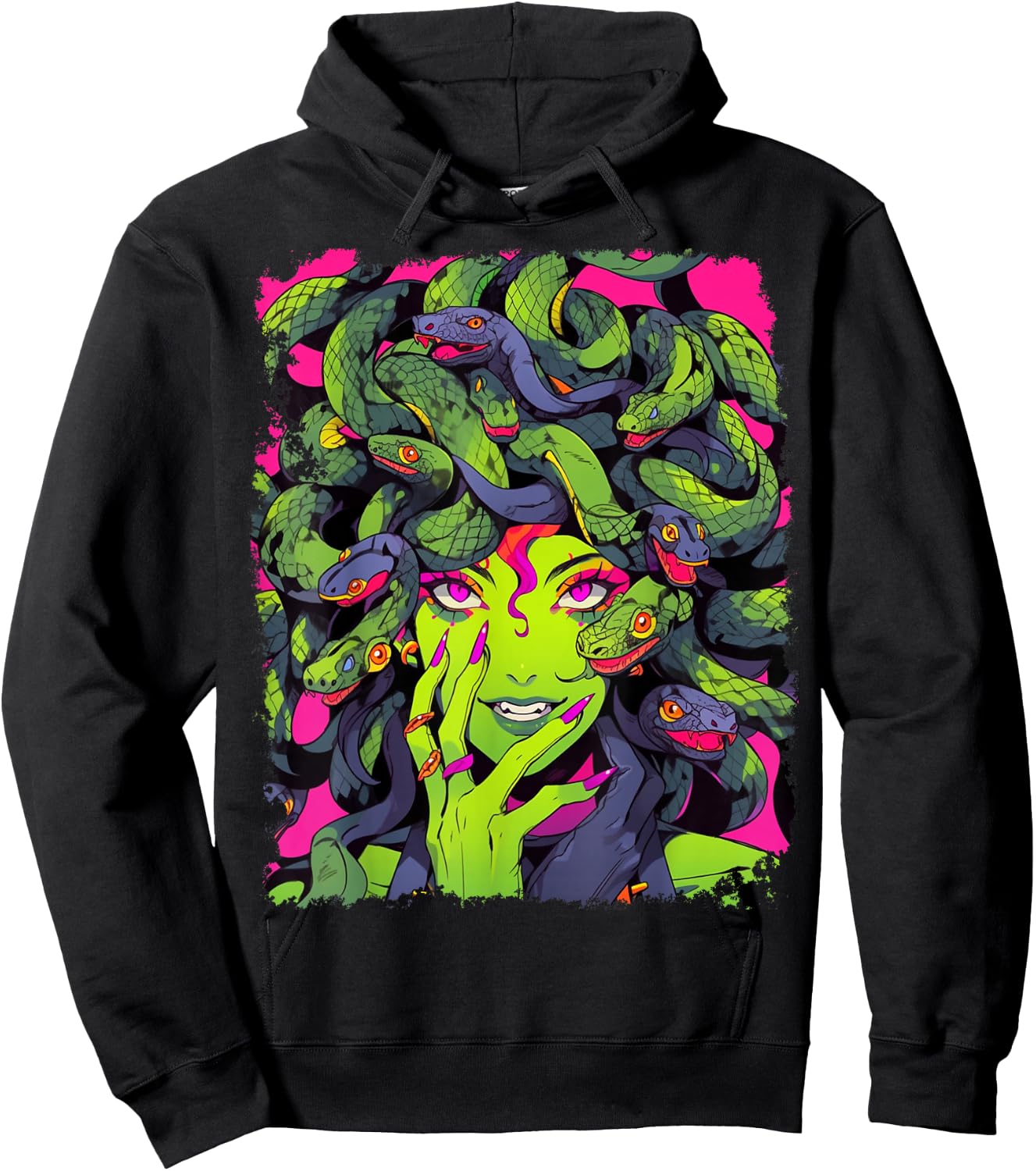 Feminine Greek Mythology Goddess Sexy Medusa Snakes Hair Hoodie - Hoodie | Black