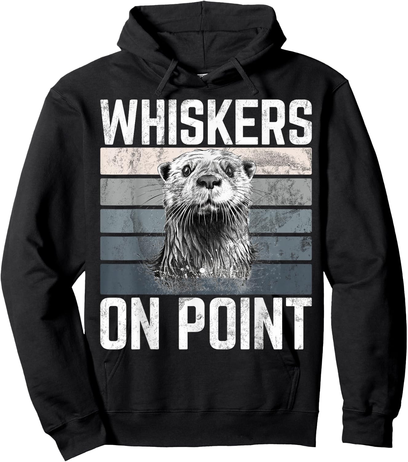 Whiskers on Point Otter Hoodie - Hoodie | Black
