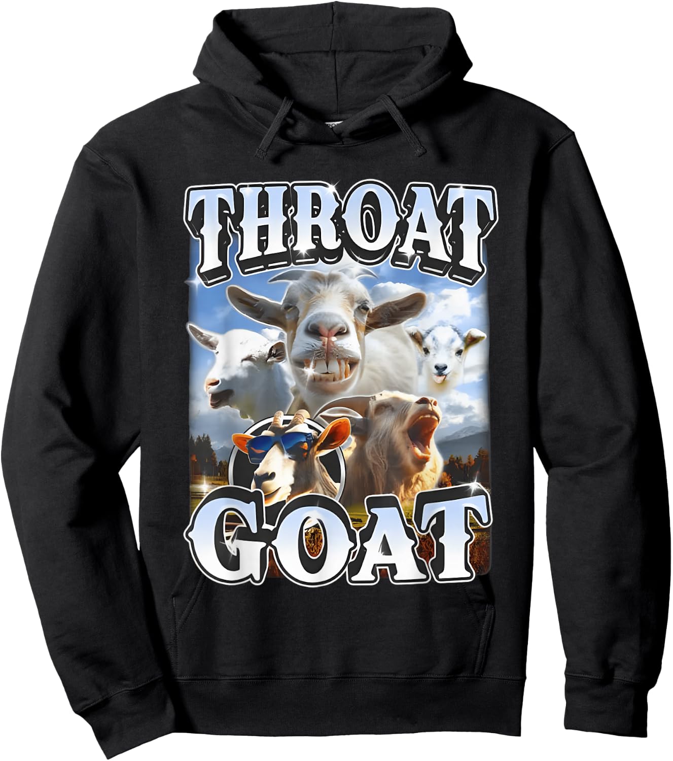 Throat Goat Retro Inappropriate Adult Humor Funny Gag Memes Hoodie - Hoodie | Black