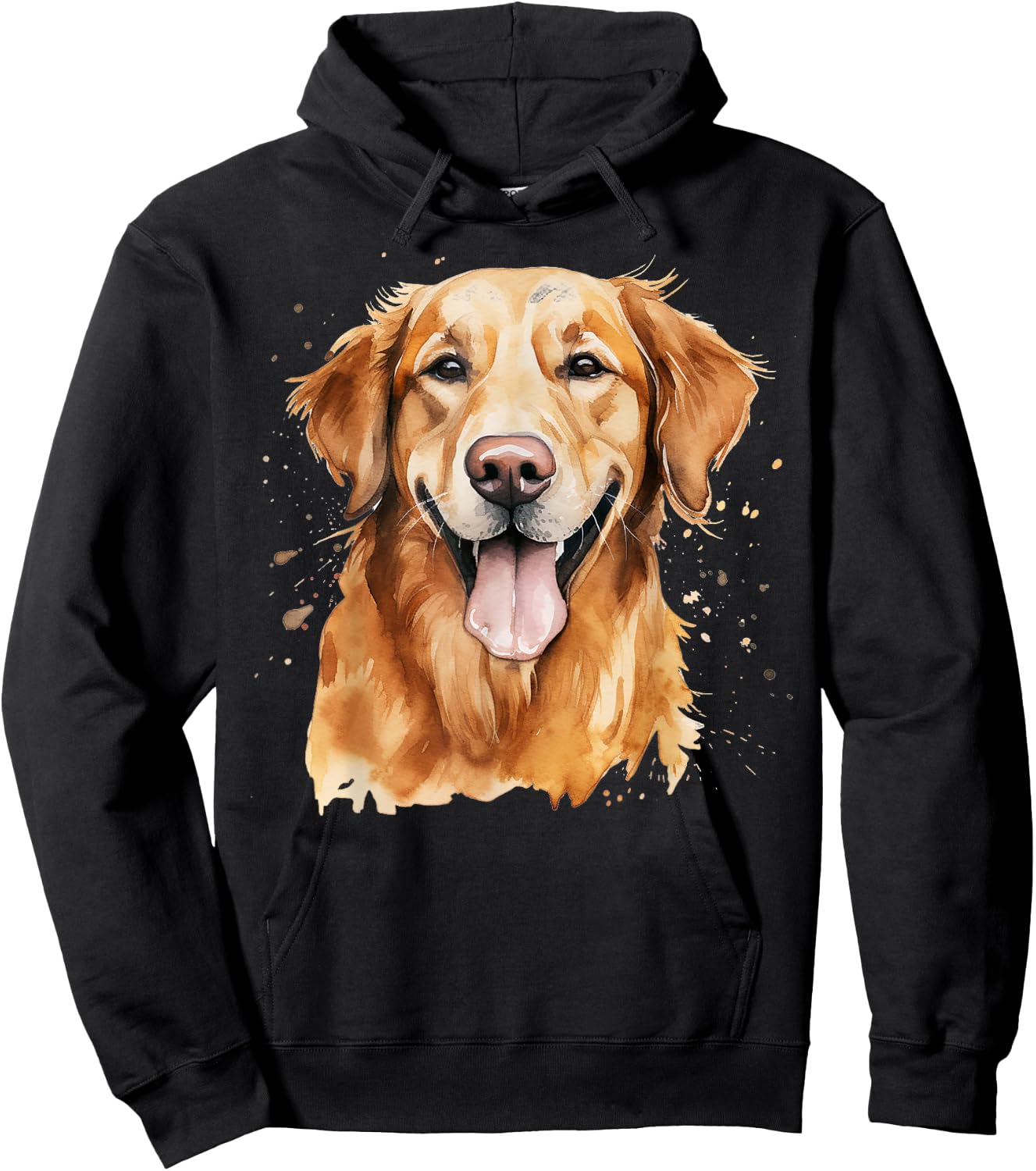 Watercolor Golden Retriever Hoodie - Hoodie | Black