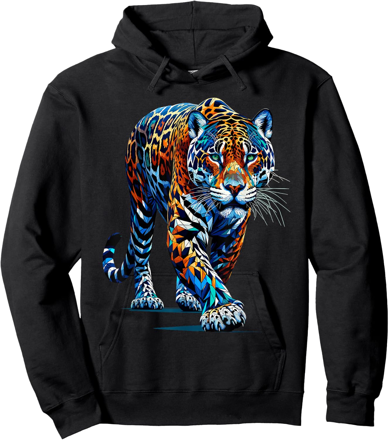 Polygon Art Jaguar Jaguars Zoo Hoodie - Hoodie | Black