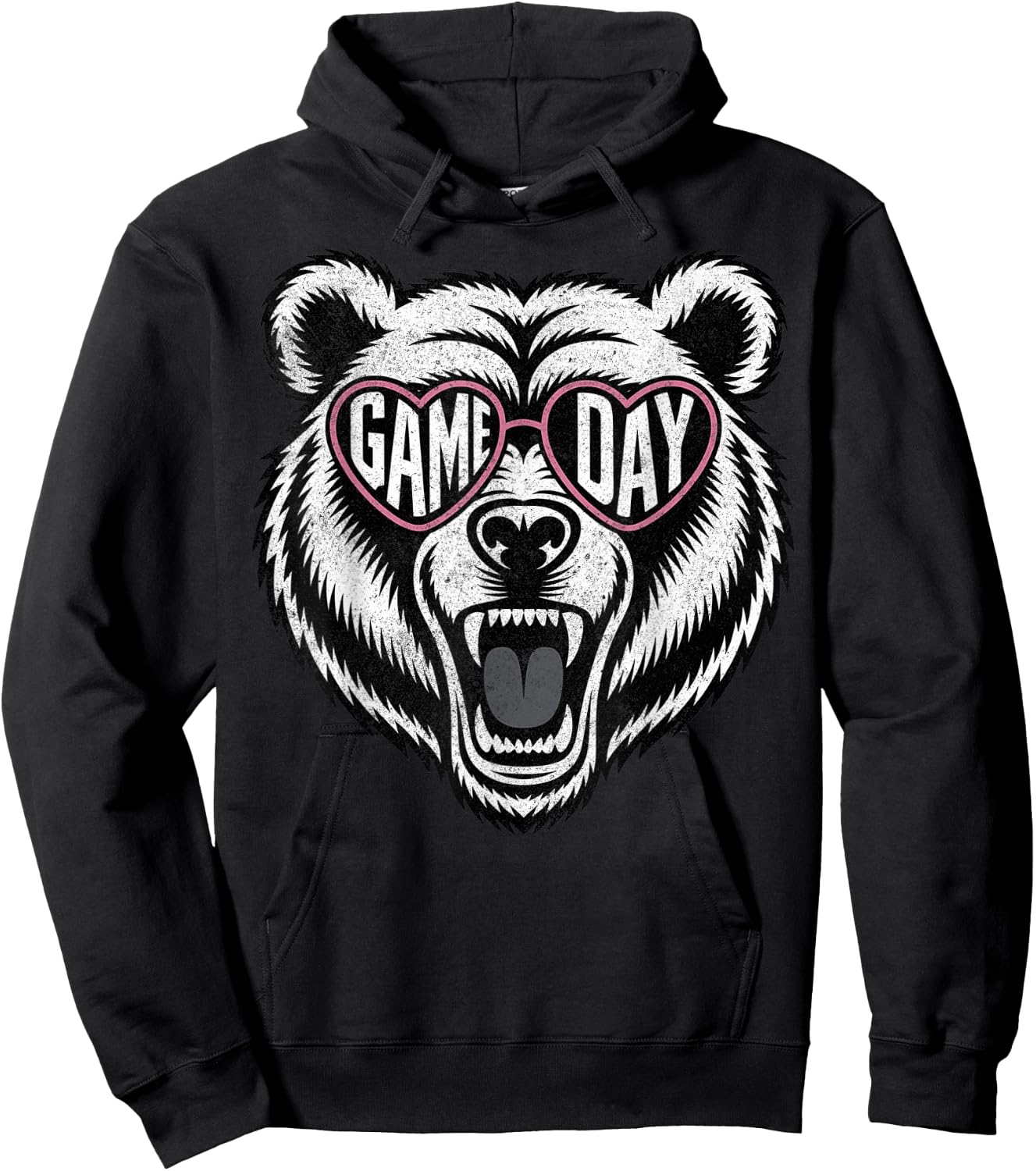 Bear Wearing Sunglasses Game Day Hoodie - Hoodie | Black
