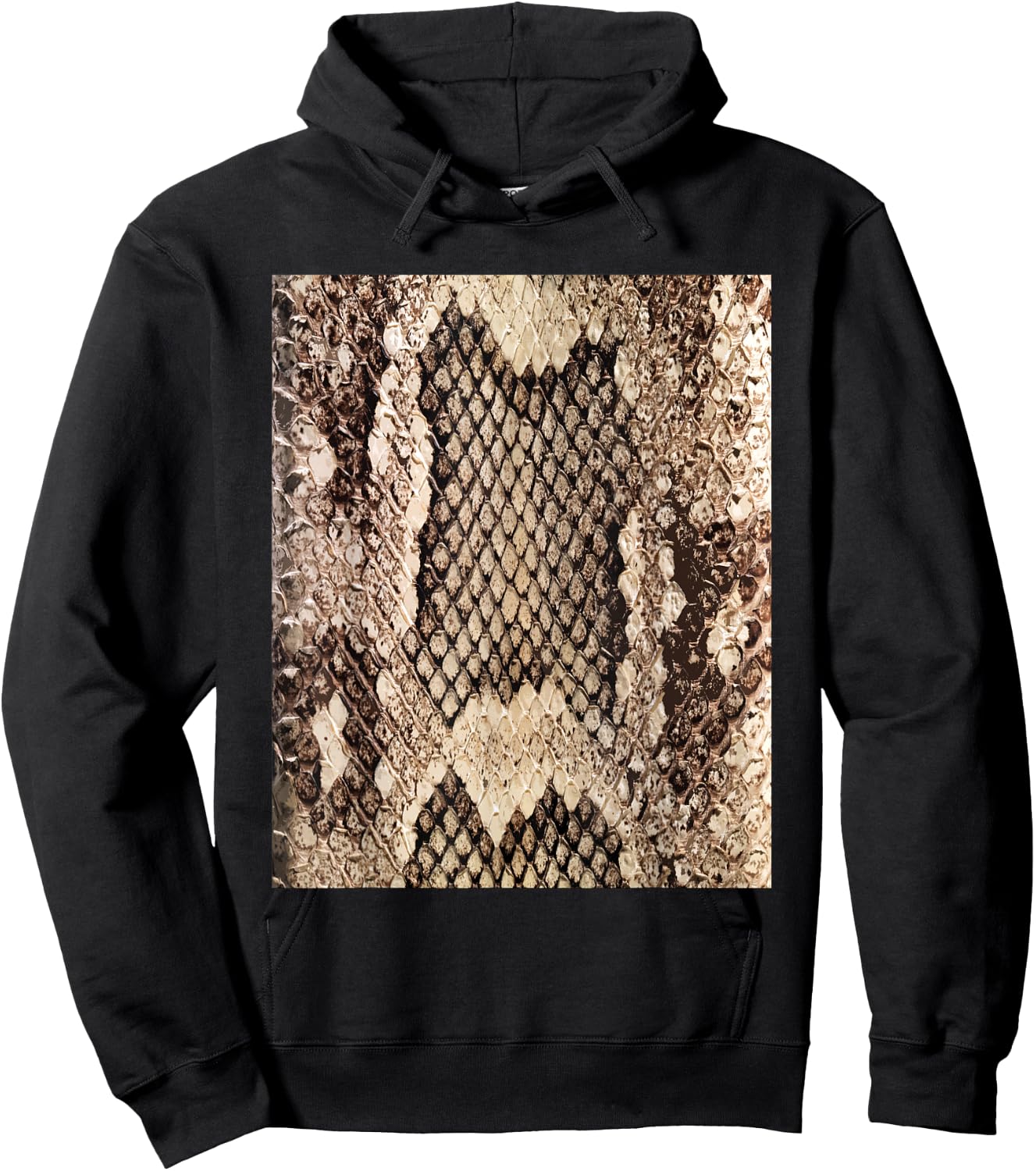 Snakeskin Print - Snake Reptile Animal Rattlesnake Hoodie - Hoodie | Black