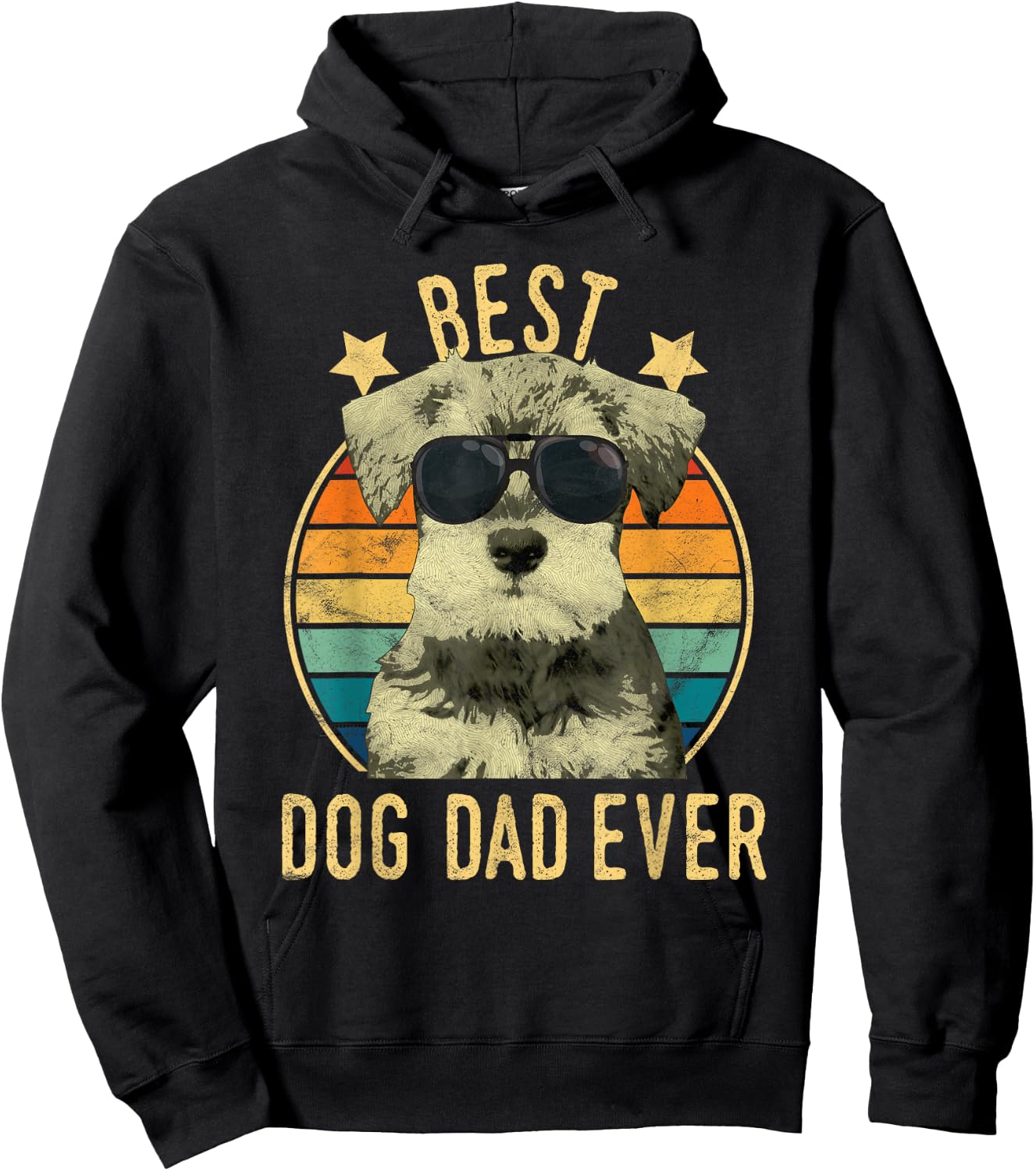 Best Dog Dad Ever Miniature Schnauzer Father's Day Gift Hoodie - Hoodie | Black