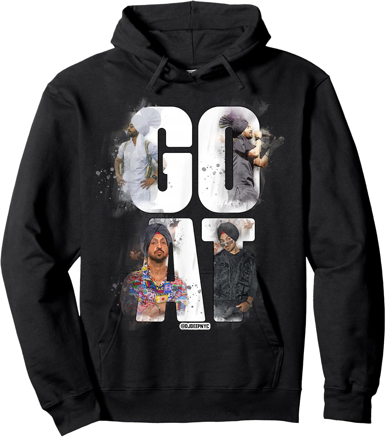 DILJIT DOSANJH | G.O.A.T. 2 | Punjabi Singer | Desi Apparel Hoodie - Hoodie | Black