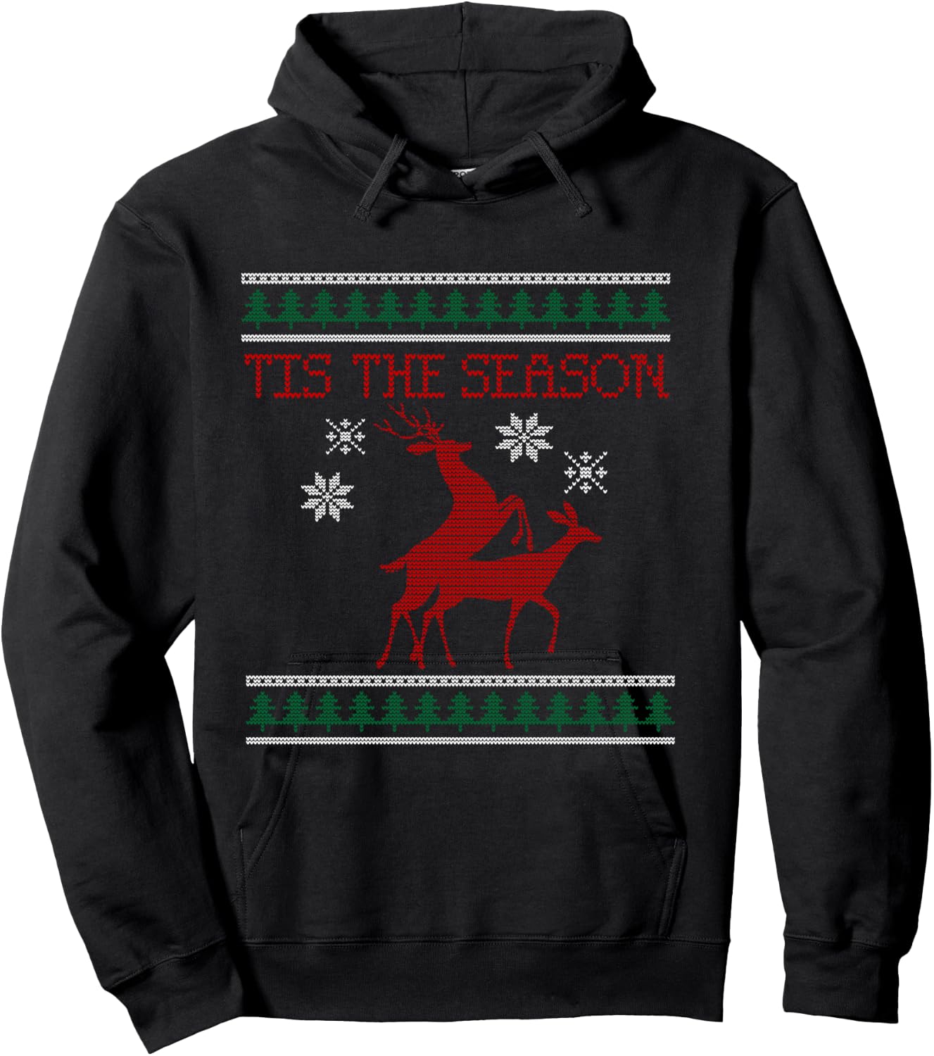 Deer Humping Christmas Shirt, Tis The Season Hoodie - Hoodie | Black