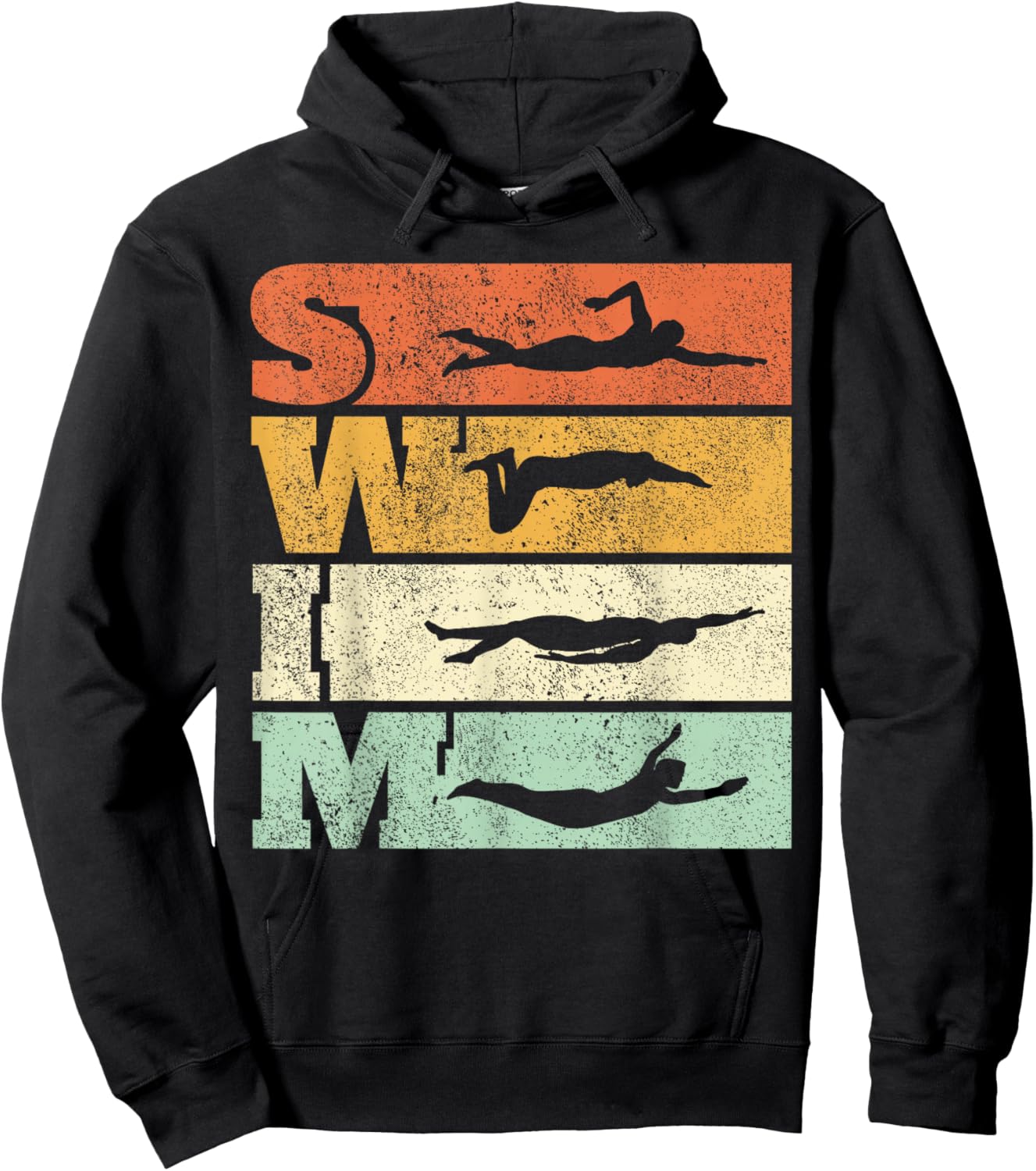 Swimming Swim Strokes Vintage Swimmer Hoodie - Hoodie | Black