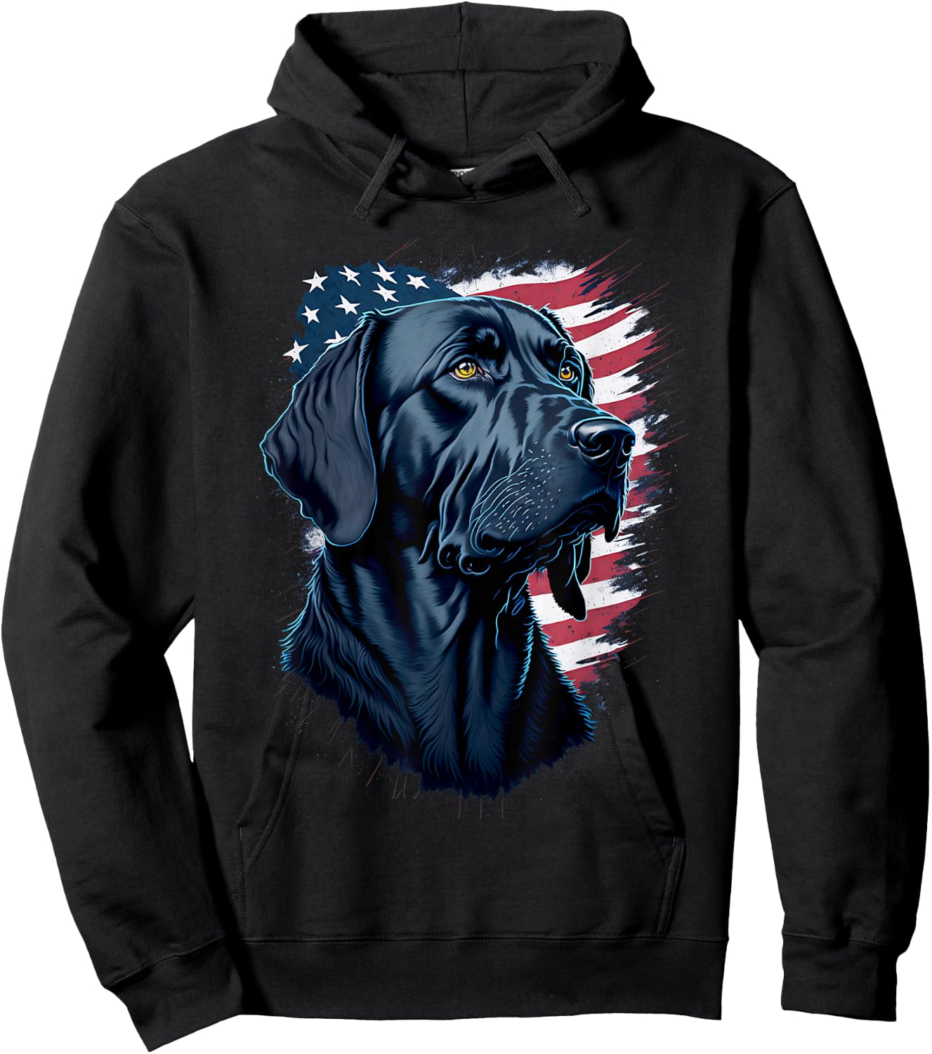 Black Labrador USA Flag Lab Dog Owner Hunter Women Men Hoodie - Hoodie | Black