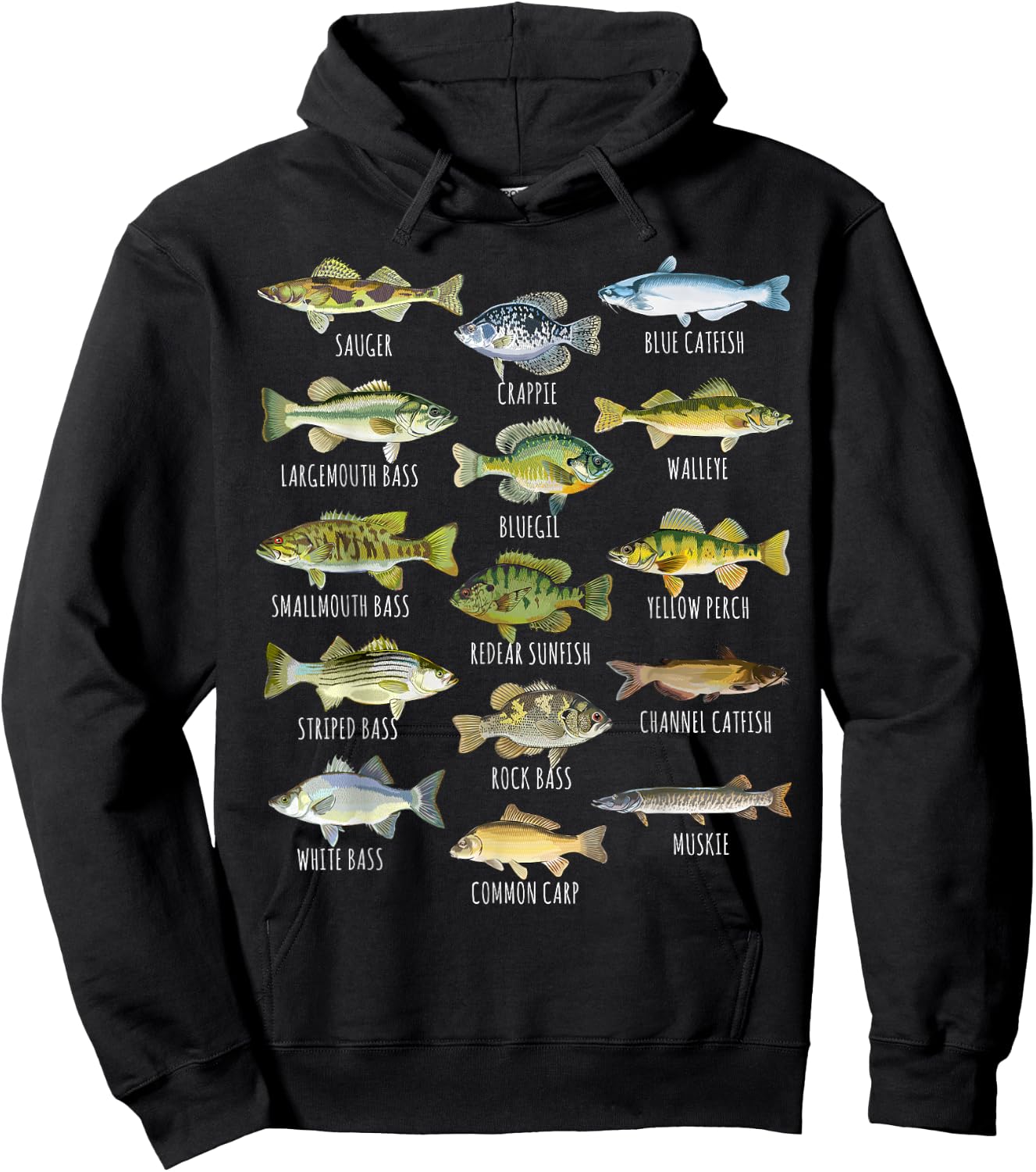 Fish Species Biology Types Of Freshwater Fish Fishing Hoodie - Hoodie | Black