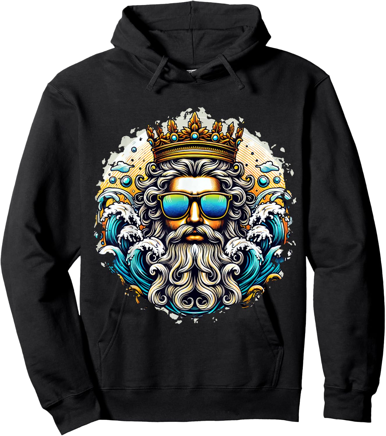 Poseidon Gangsta Costume Trident God Ancient Greek , black Hoodie - Hoodie | Black