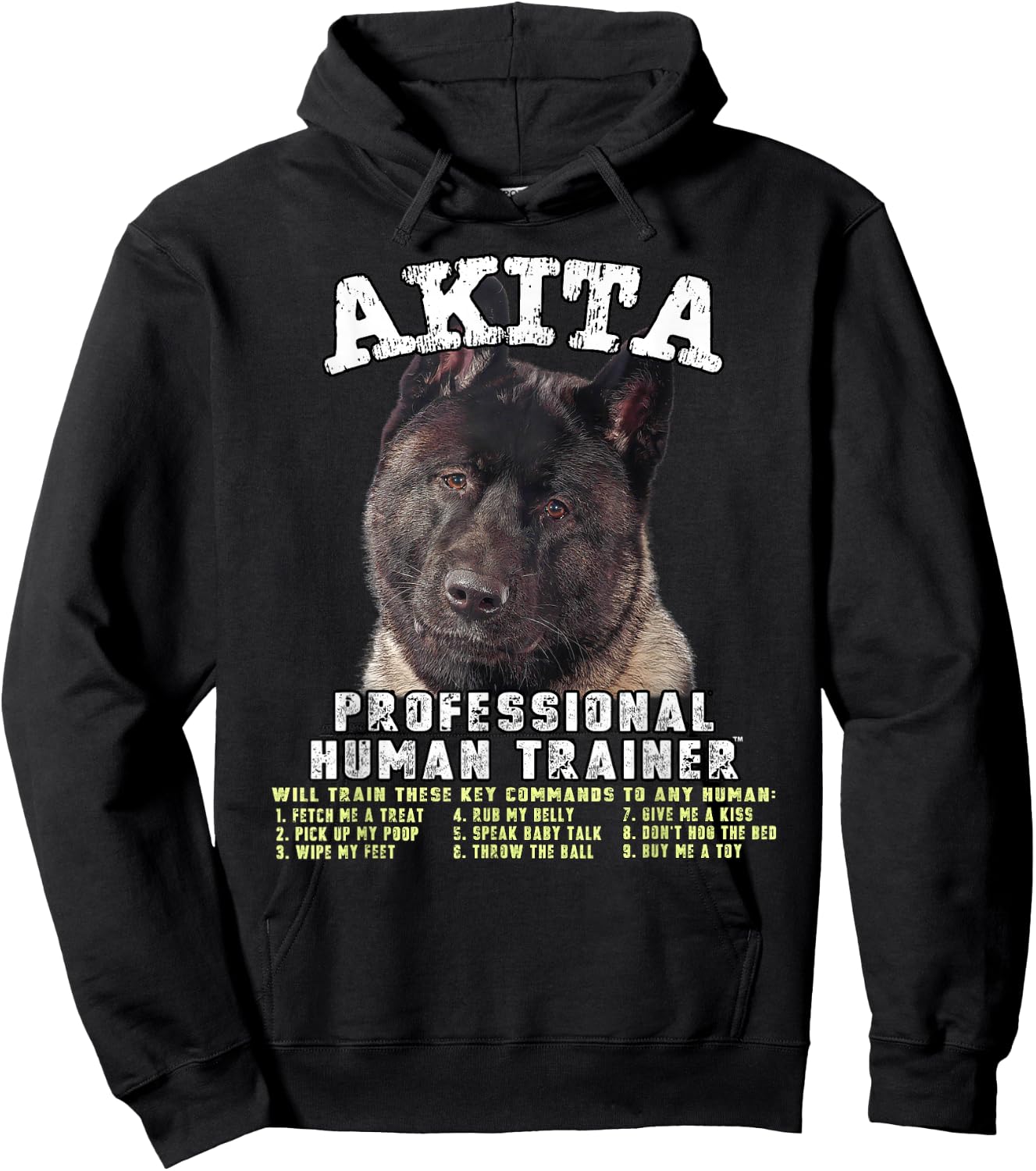 Akita Black Professional Human Trainer Hoodie - Hoodie | Black