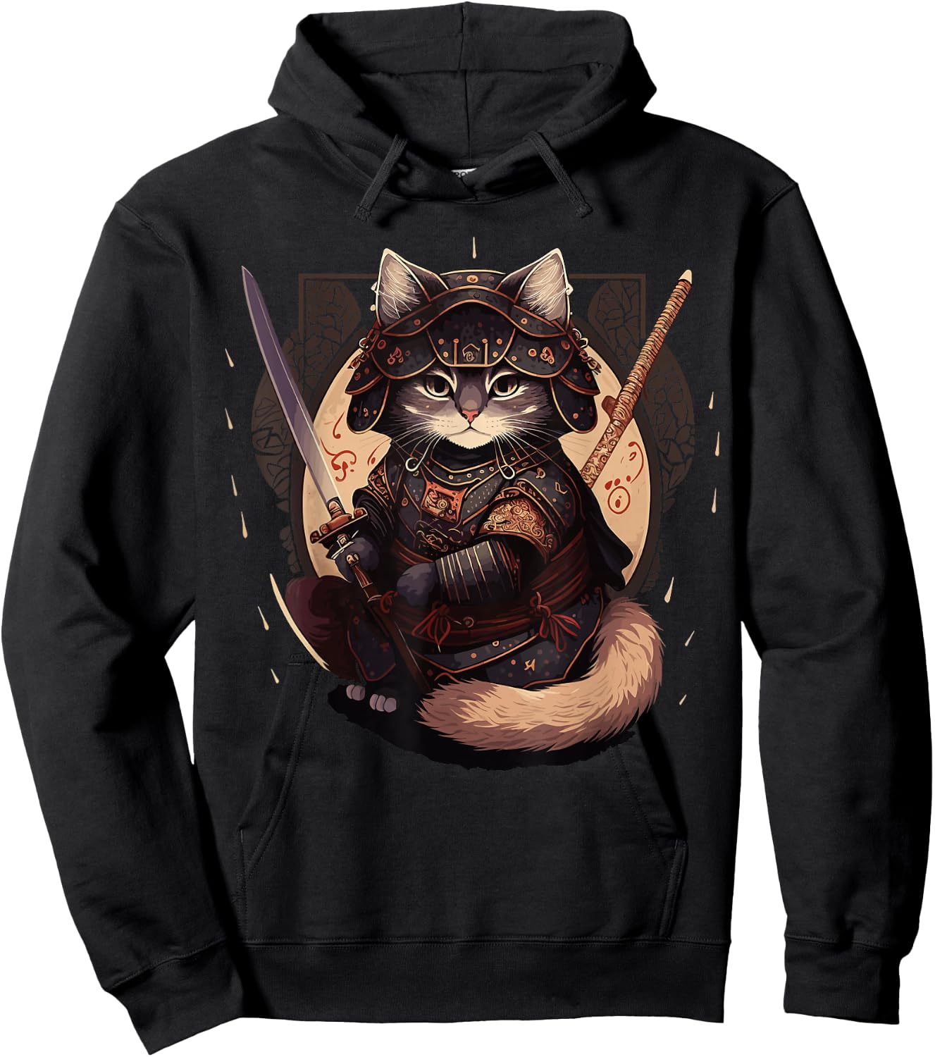 Samurai Cat Warrior Japanische Ninja Katze Kawaii Hoodie - Hoodie | Black