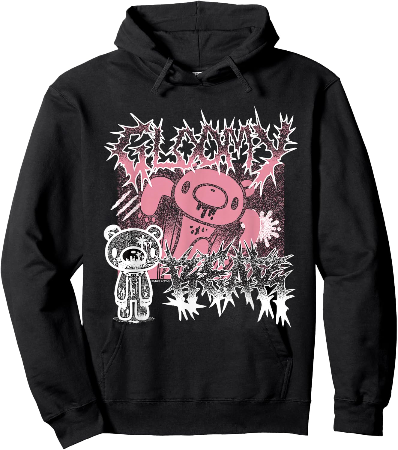 Gloomy Bear The Naughty Grizzly Metal Band Text Anime Manga Hoodie - Hoodie | Black