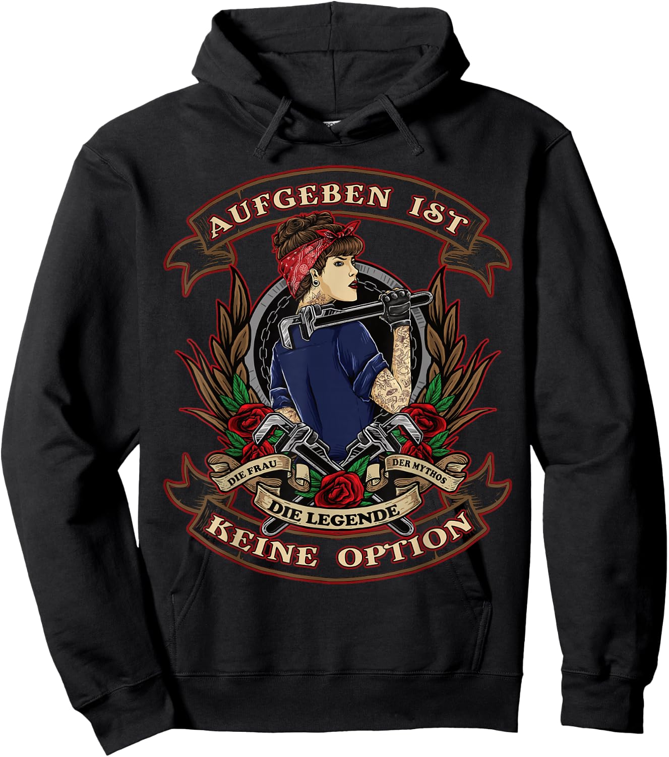 Aufgeben ist keine Option Damen Frauen-Power Hoodie - Hoodie | Black