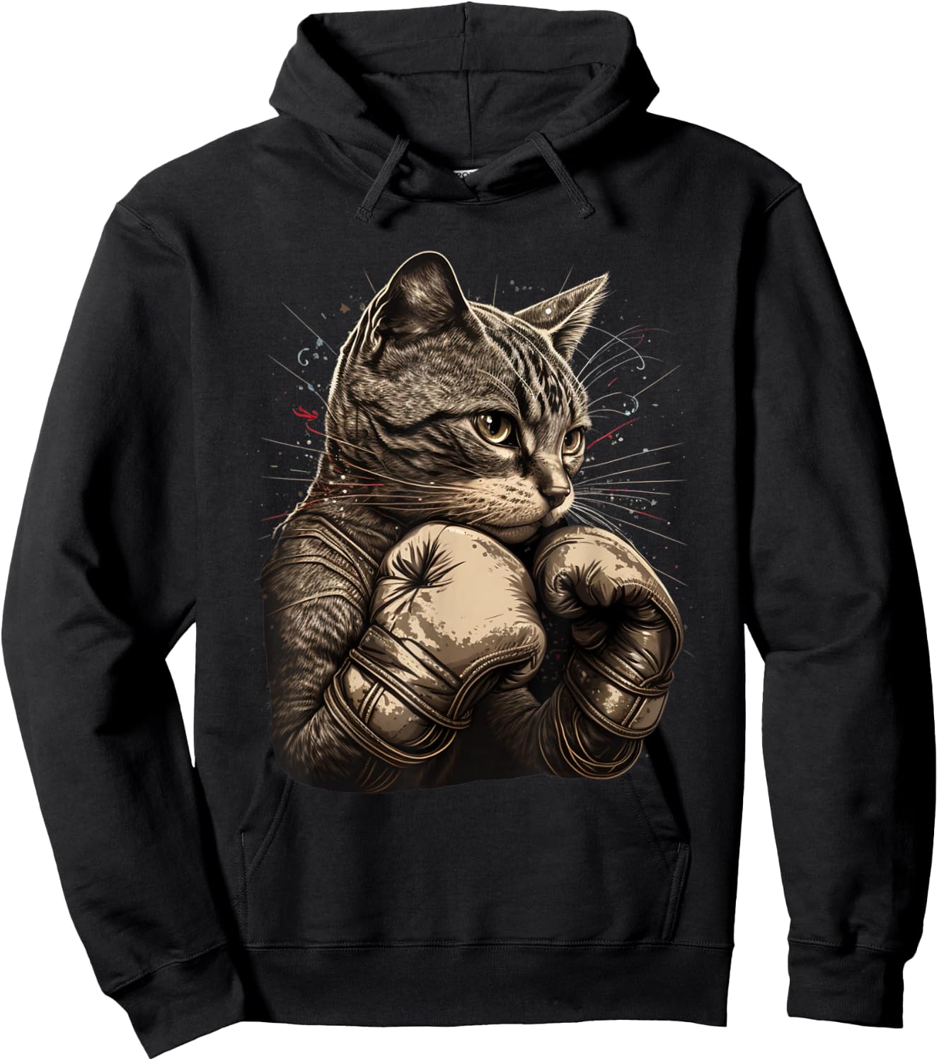 Boxing Cat Boxer Funny Cat Graphic Hoodie - Hoodie | Black