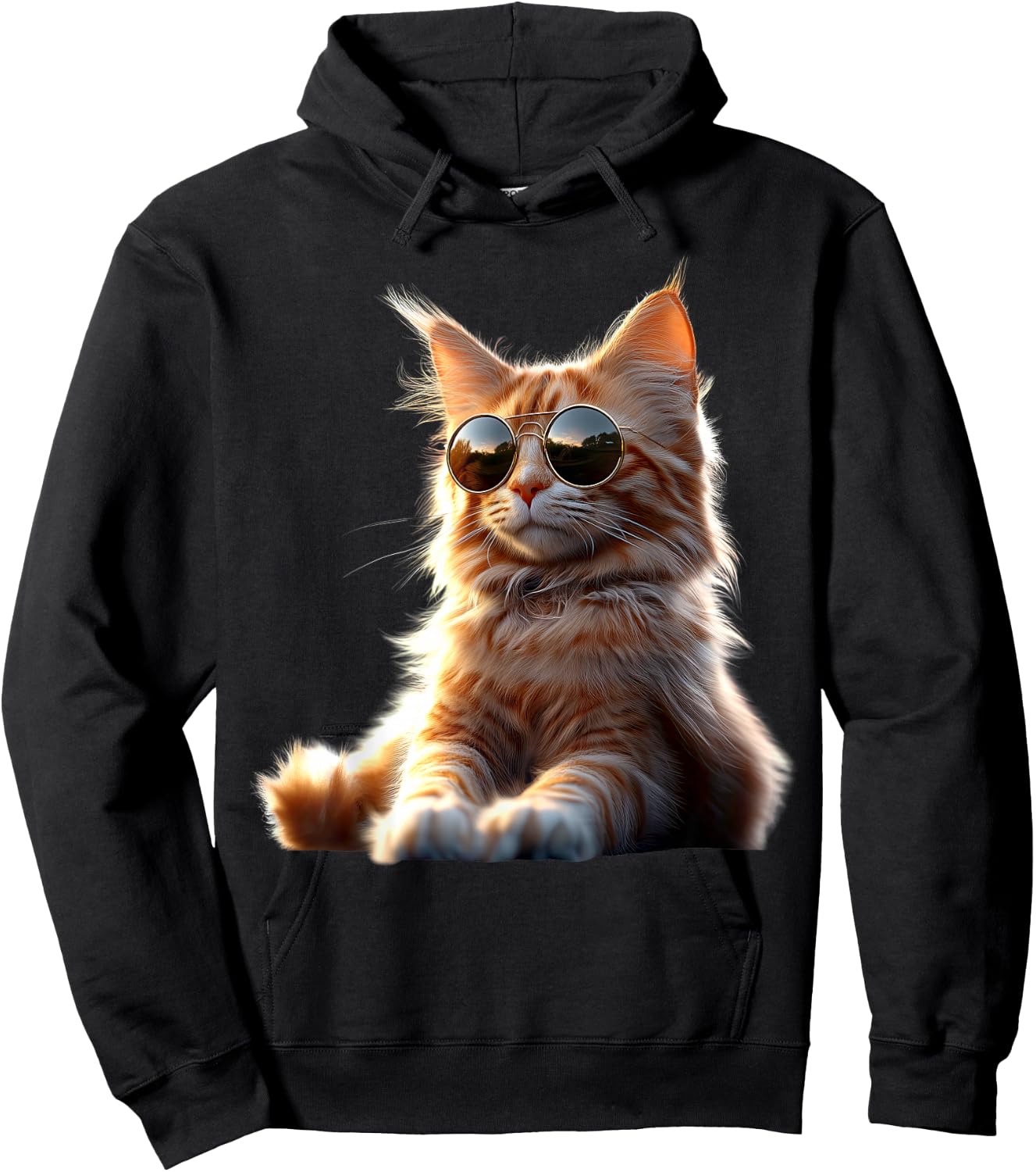 Maine Coon Katze mit Sonnenbrille Süße Maine-Coon Katzen Hoodie - Hoodie | Black