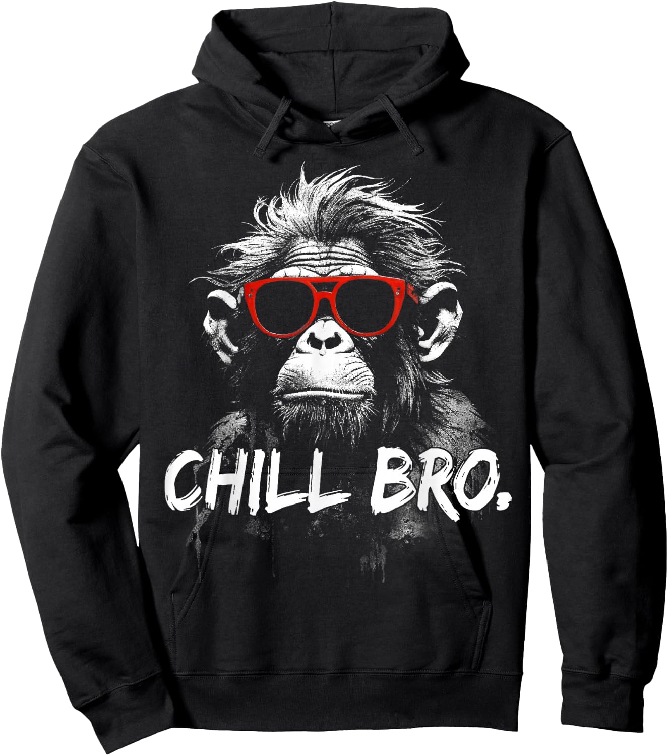 Chill Bro Cool Monkey with Sunglasses Gift Gamer , black Hoodie - Hoodie | Black