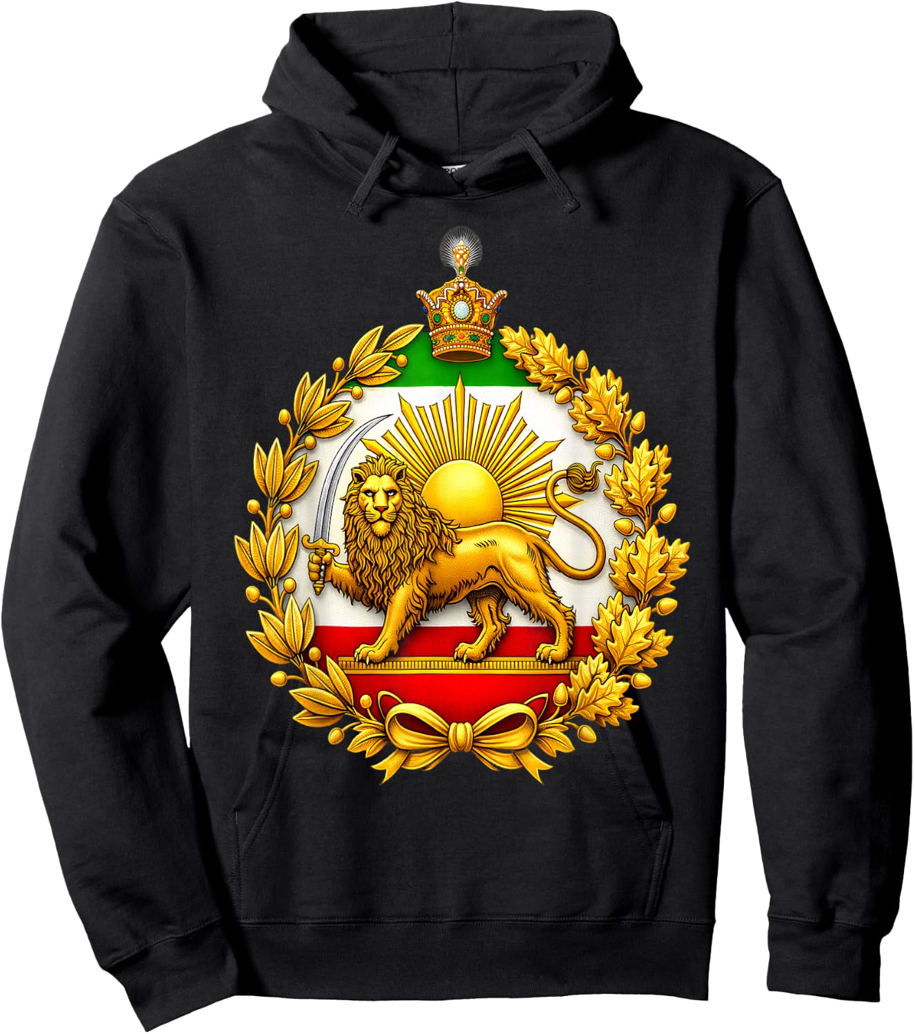 Iran Shir-o-Khorshid Löwe Sonne Persische Flagge Erbe Stolz Hoodie - Hoodie | Black