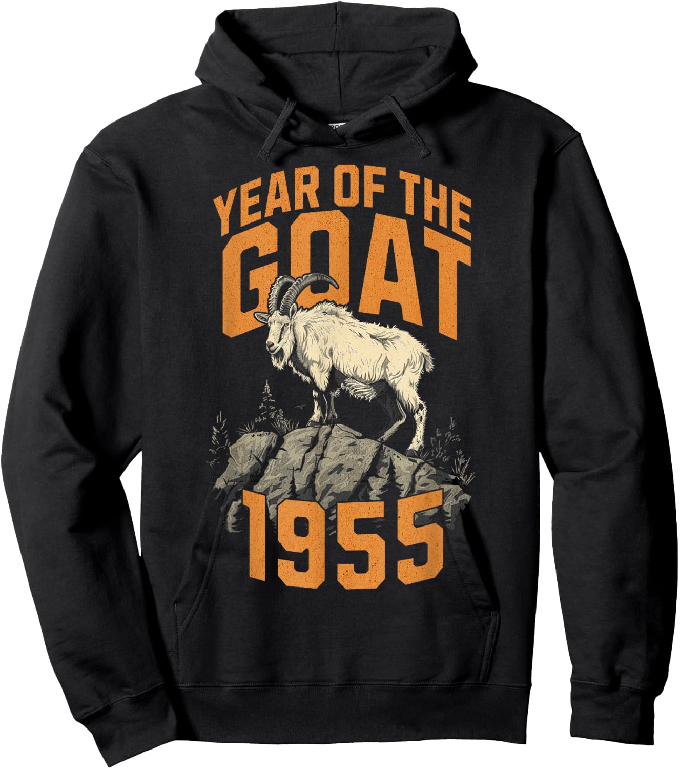 Born in 1955 Year of the Goat Chinese Zodiac Sign Hoodie - Hoodie | Black