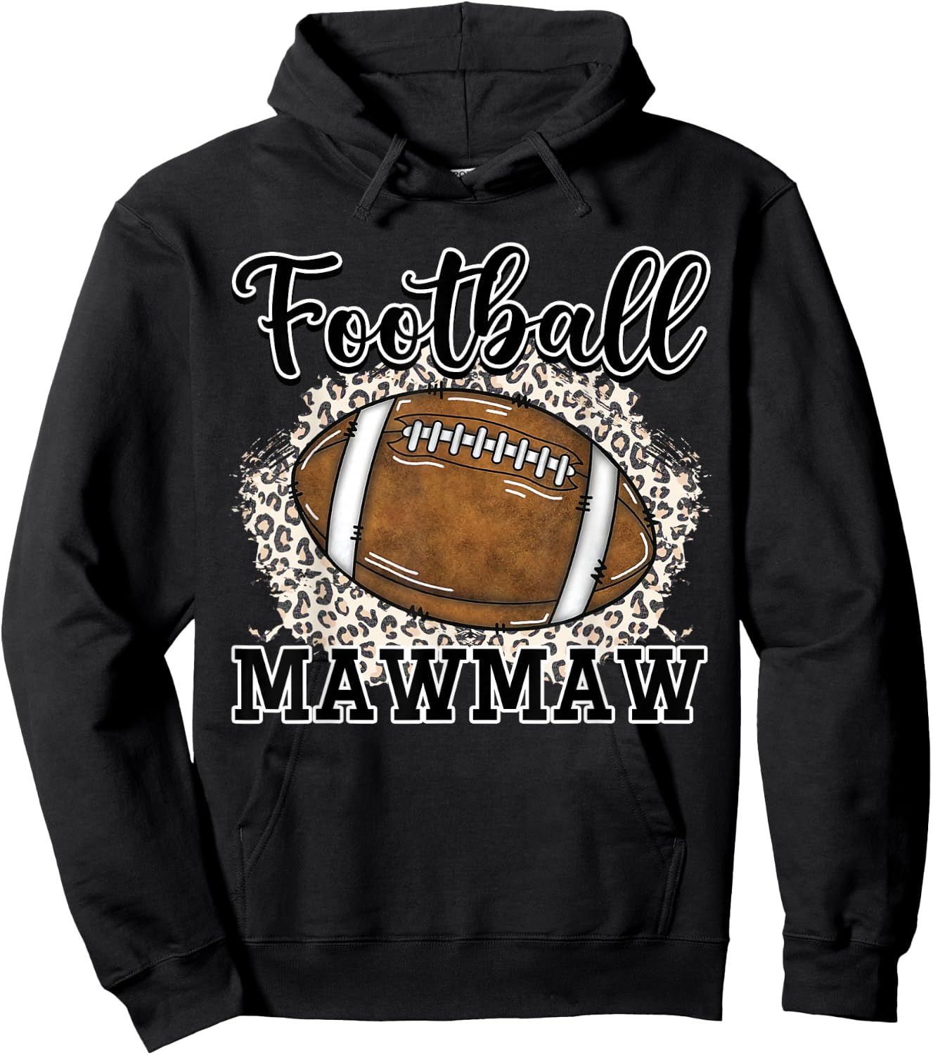 Football Mawmaw Leopard Hoodie - Hoodie | Black