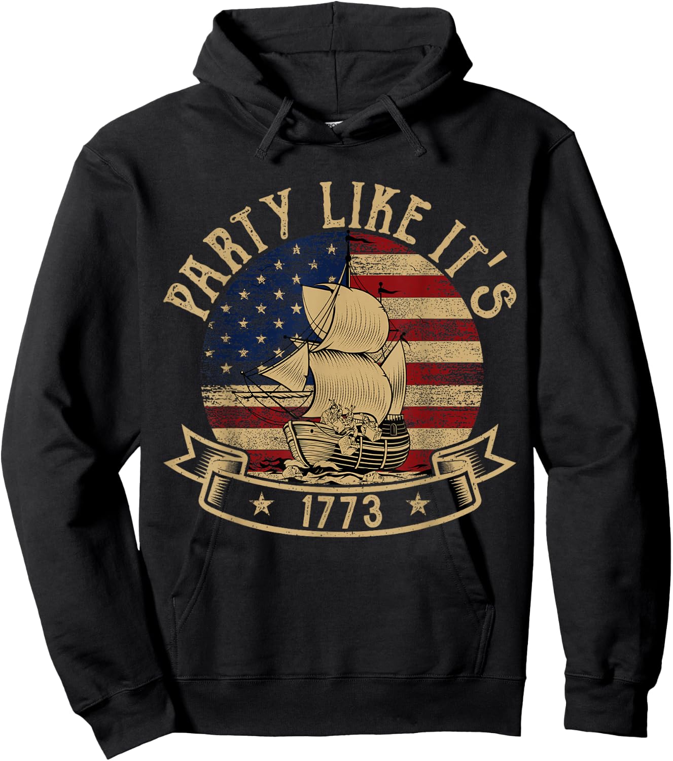Party Like it's 1773 Boston Tea Funny American History Hoodie - Hoodie | Black