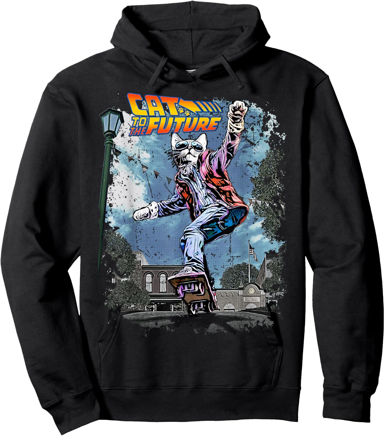Vincent Hie Movie Parody Cat To The Future Pet Lovers X Back Hoodie - Hoodie | Black