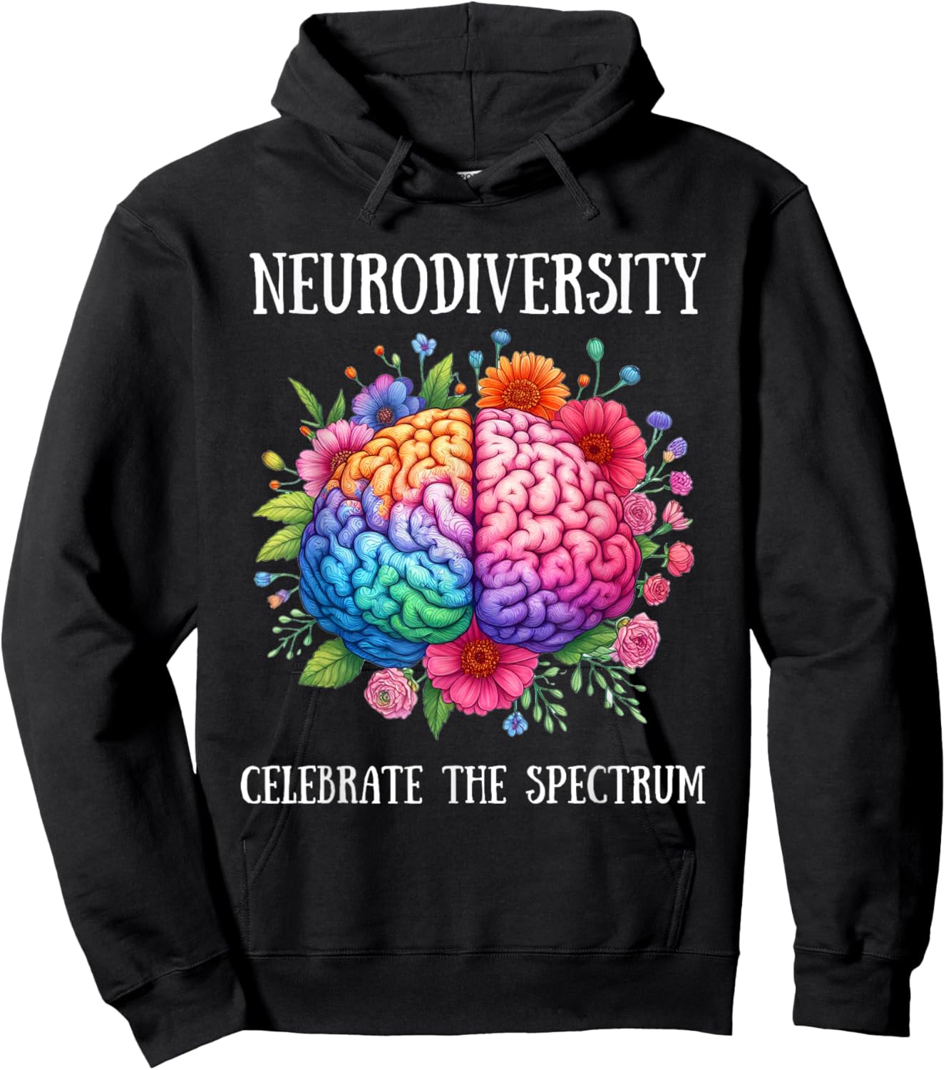 Neurodiversity Brain ADHD Awareness ASD Autism Hoodie - Hoodie | Black