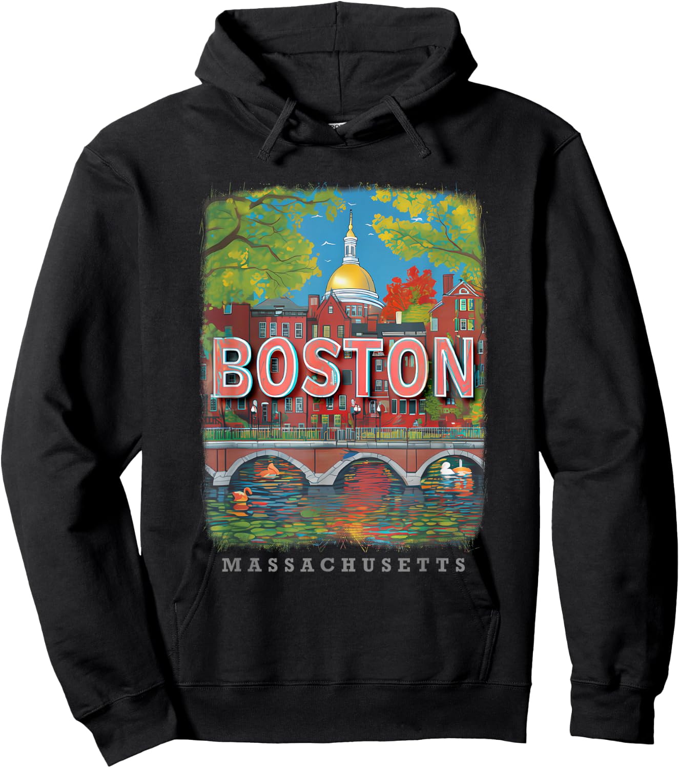 Boston Massachusetts MA Historic Beacon SD984 Hoodie - Hoodie | Black