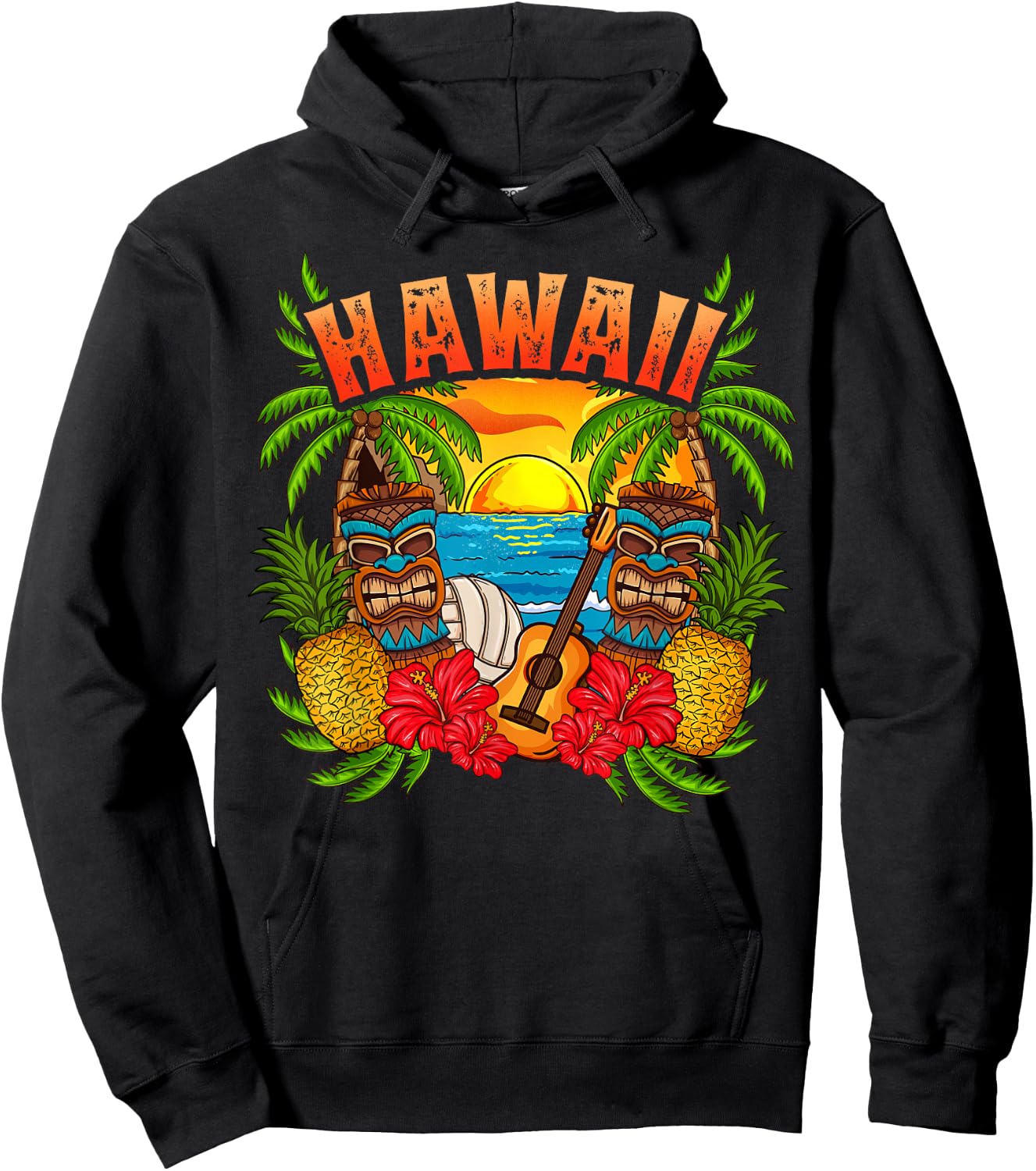 Hawaii Holiday Surfing Diving Beach Hawaii Souvenirs Hoodie - Hoodie | Black