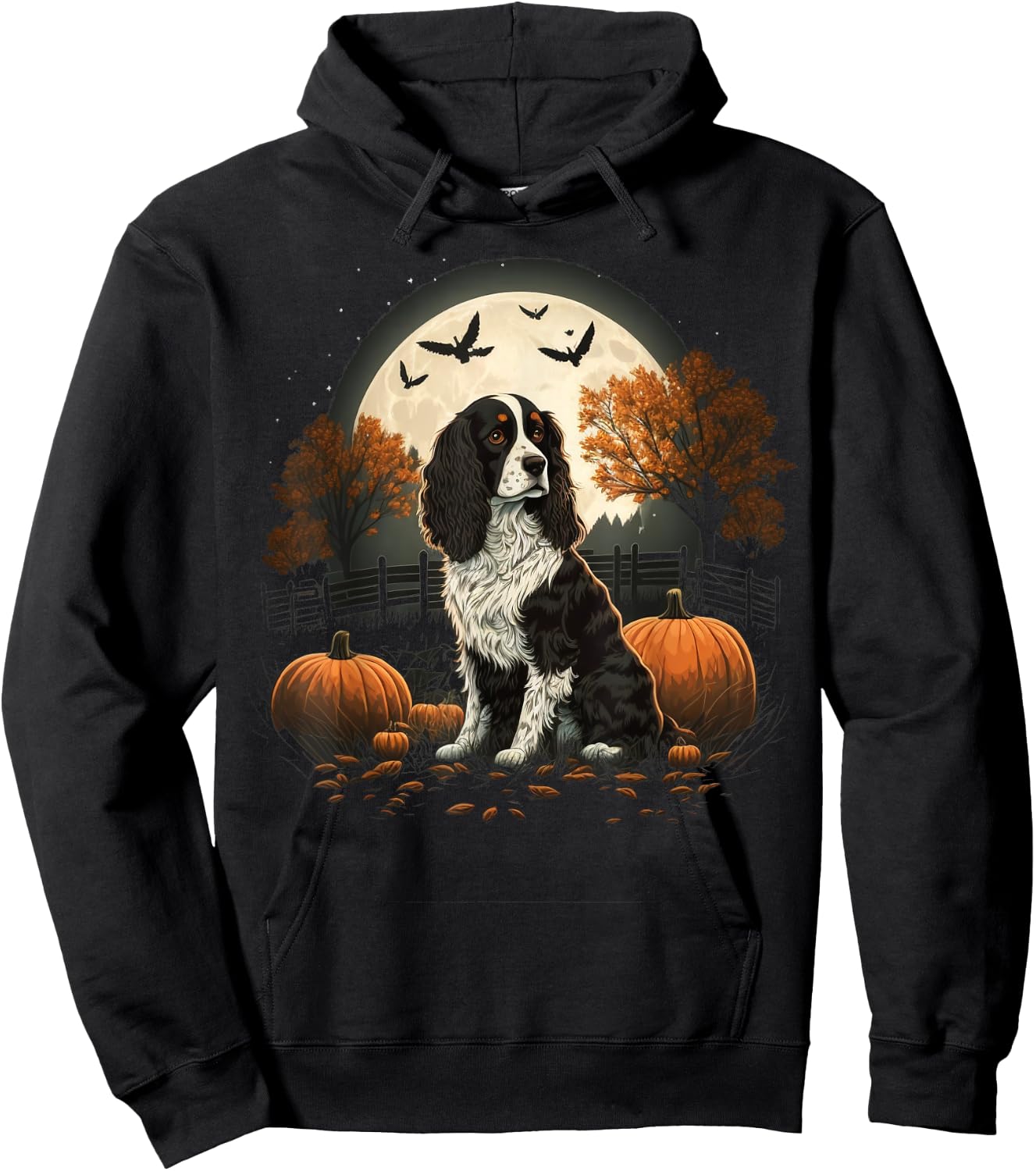 Pumpkin Spaniel costume English Springer Spaniel Halloween Hoodie - Hoodie | Black
