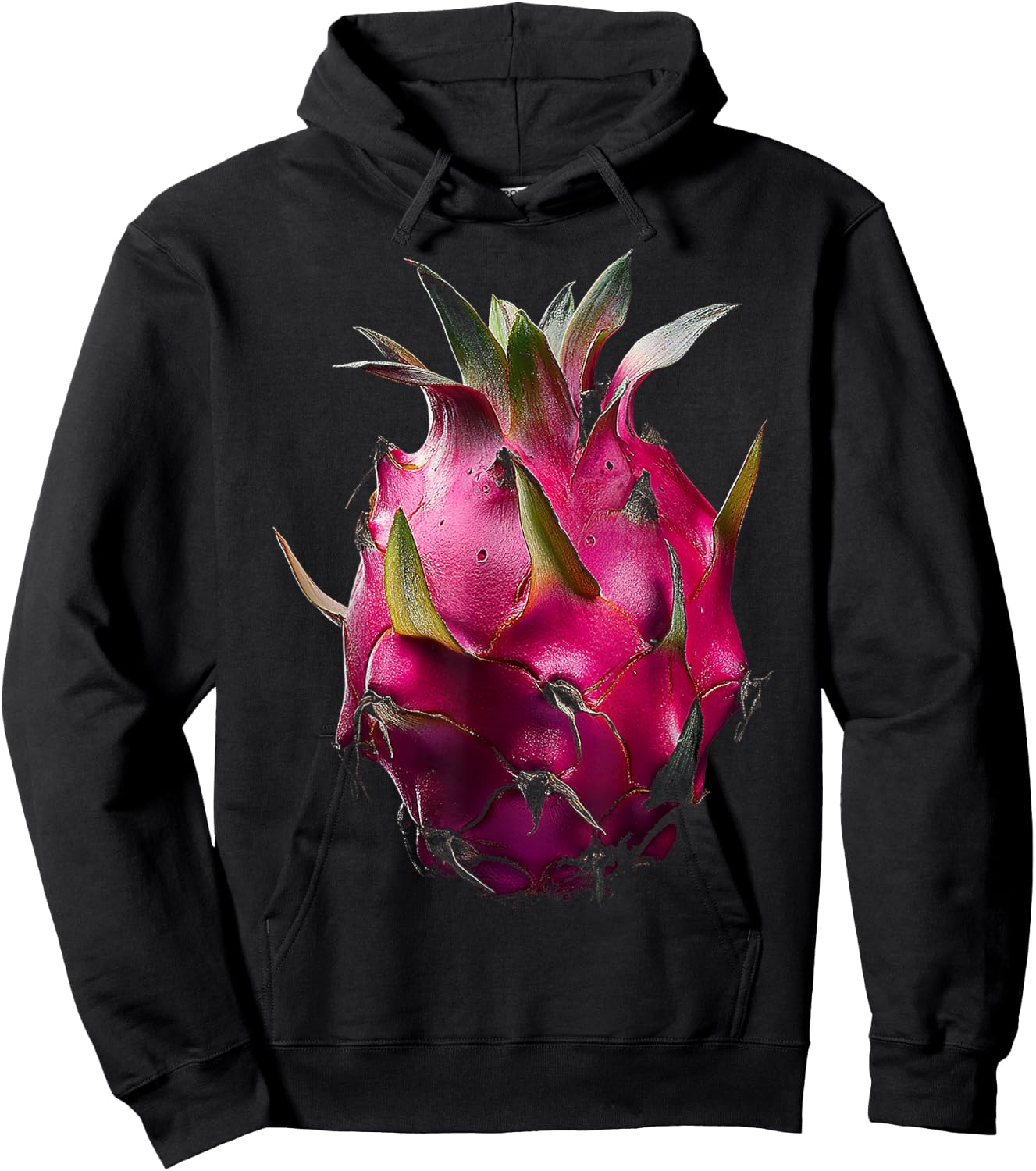 Dragon Fruit Motif Artwork Dragon Hoodie - Hoodie | Black