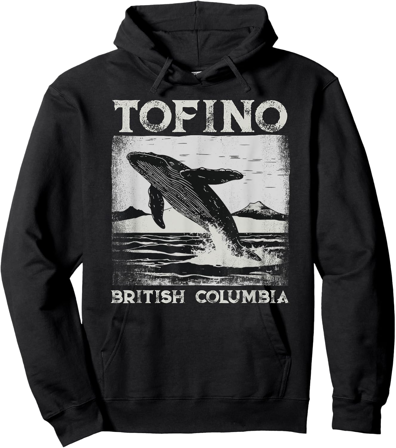 Tofino Colombie-Britannique Baleine grise Île de Vancouver Canada Hoodie - Hoodie | Black