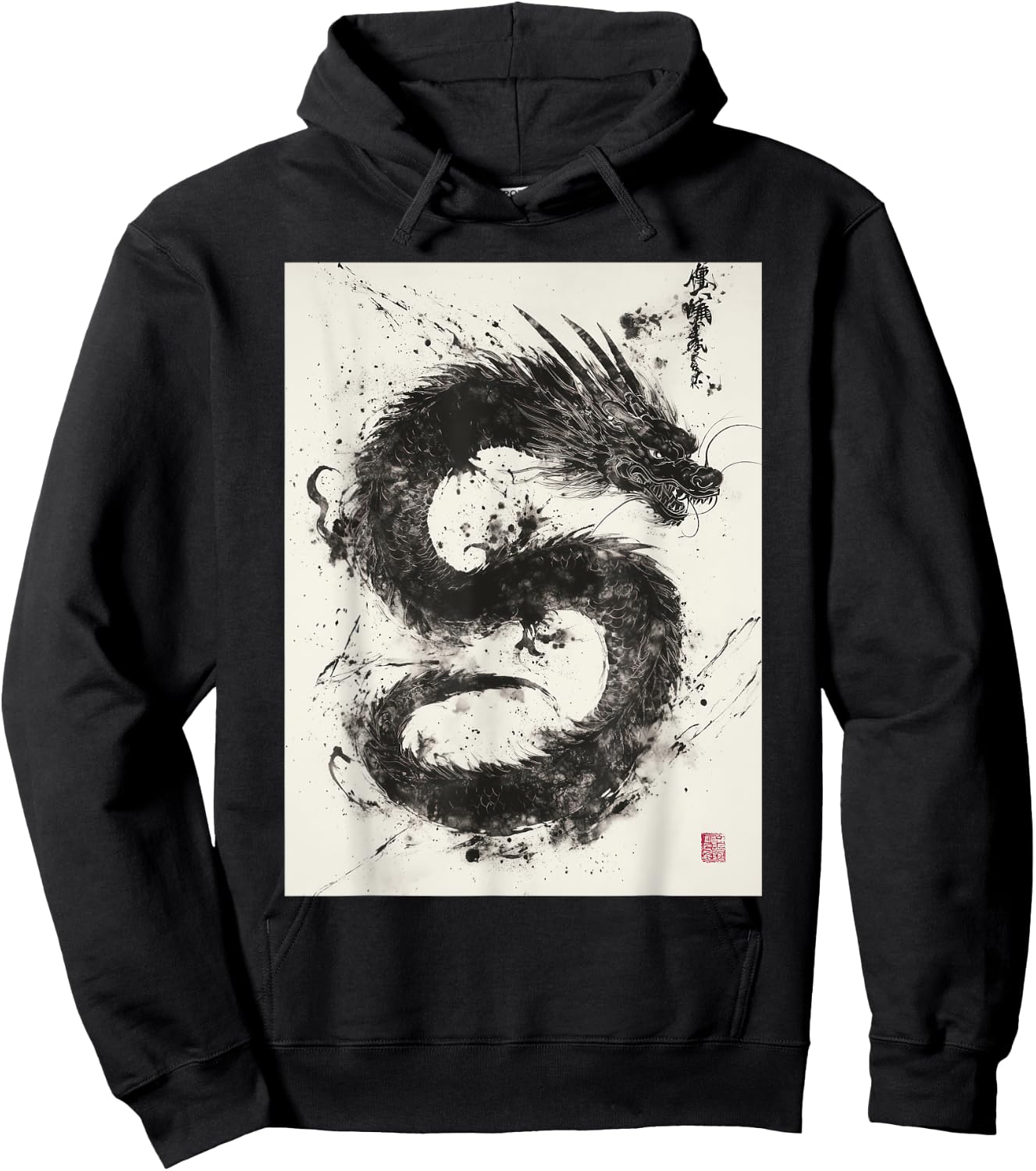 Japanese Dragon Art Hoodie - Hoodie | Black