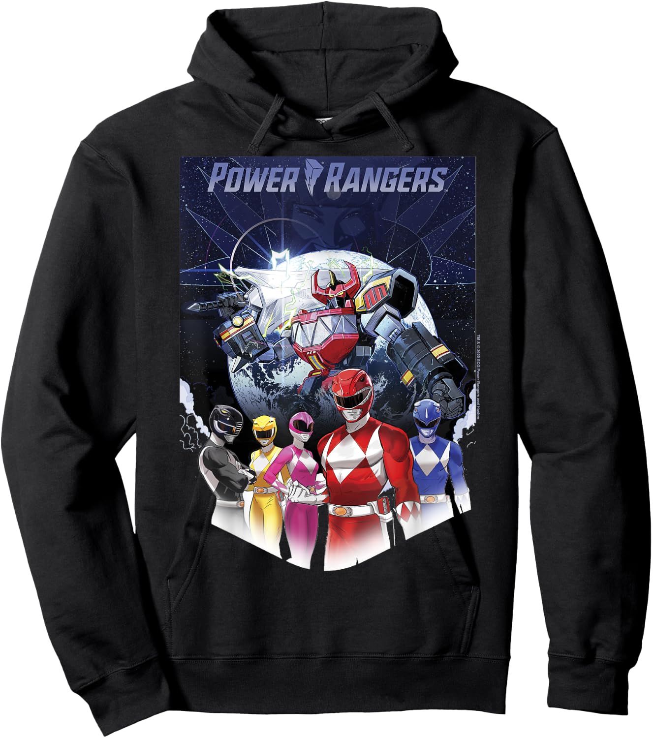 Power Rangers Fade Portrait Megazord Poster , Black, S Hoodie - Hoodie | Black