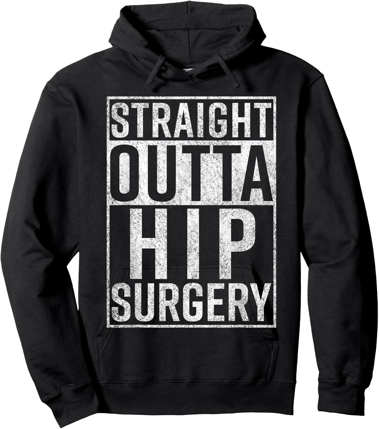 Straight Outta Hip Surgery Funny Get Well Gag Gift Hoodie - Hoodie | Black