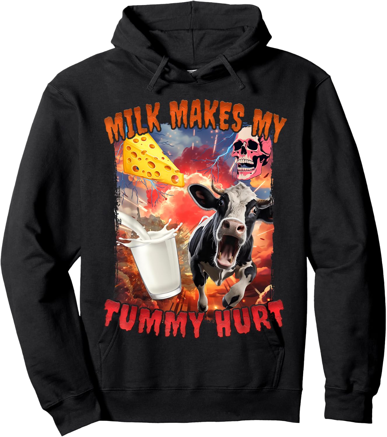 Milk Makes My Tummy Hurt Hoodie - Hoodie | Black